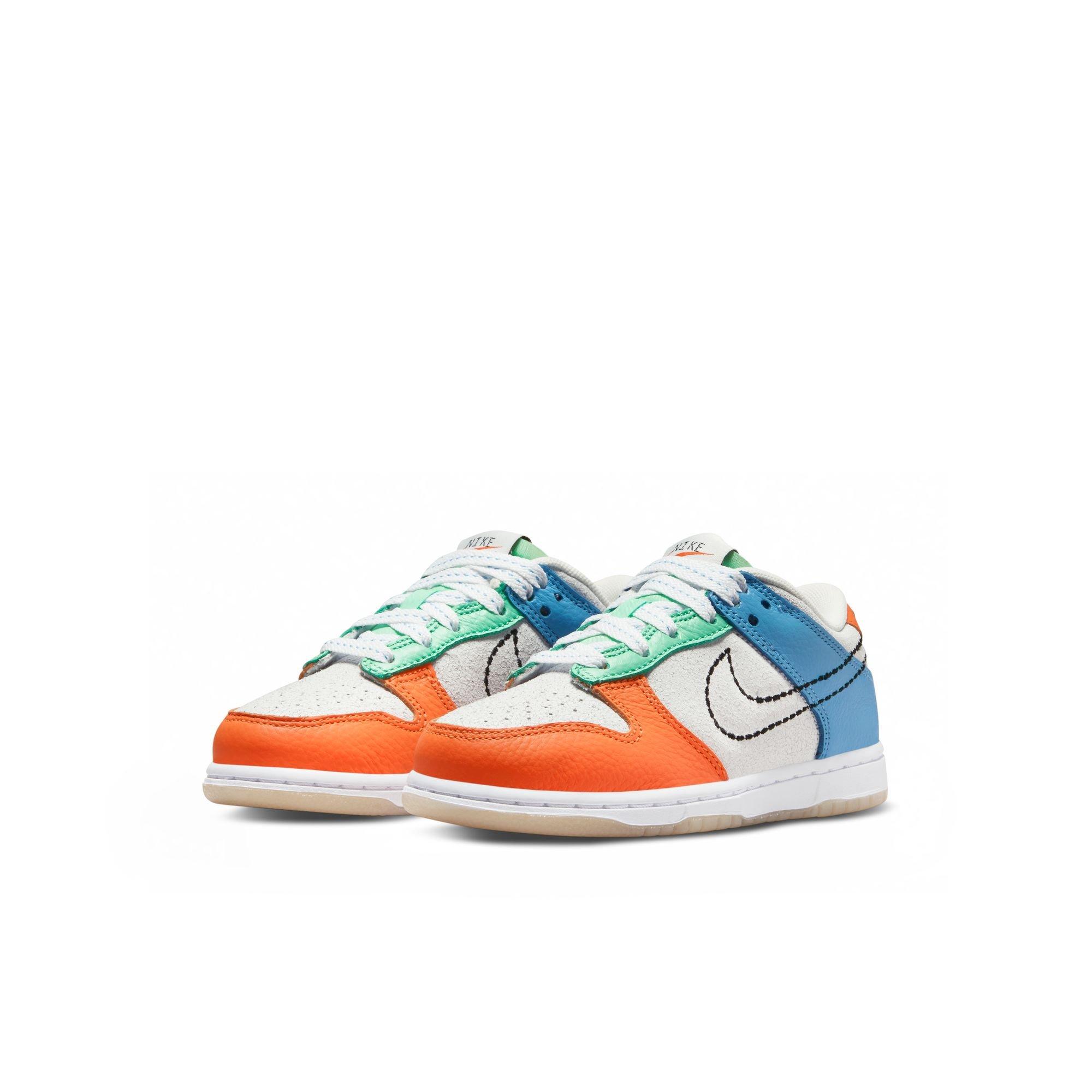 nike dunk low white/black/safety orange