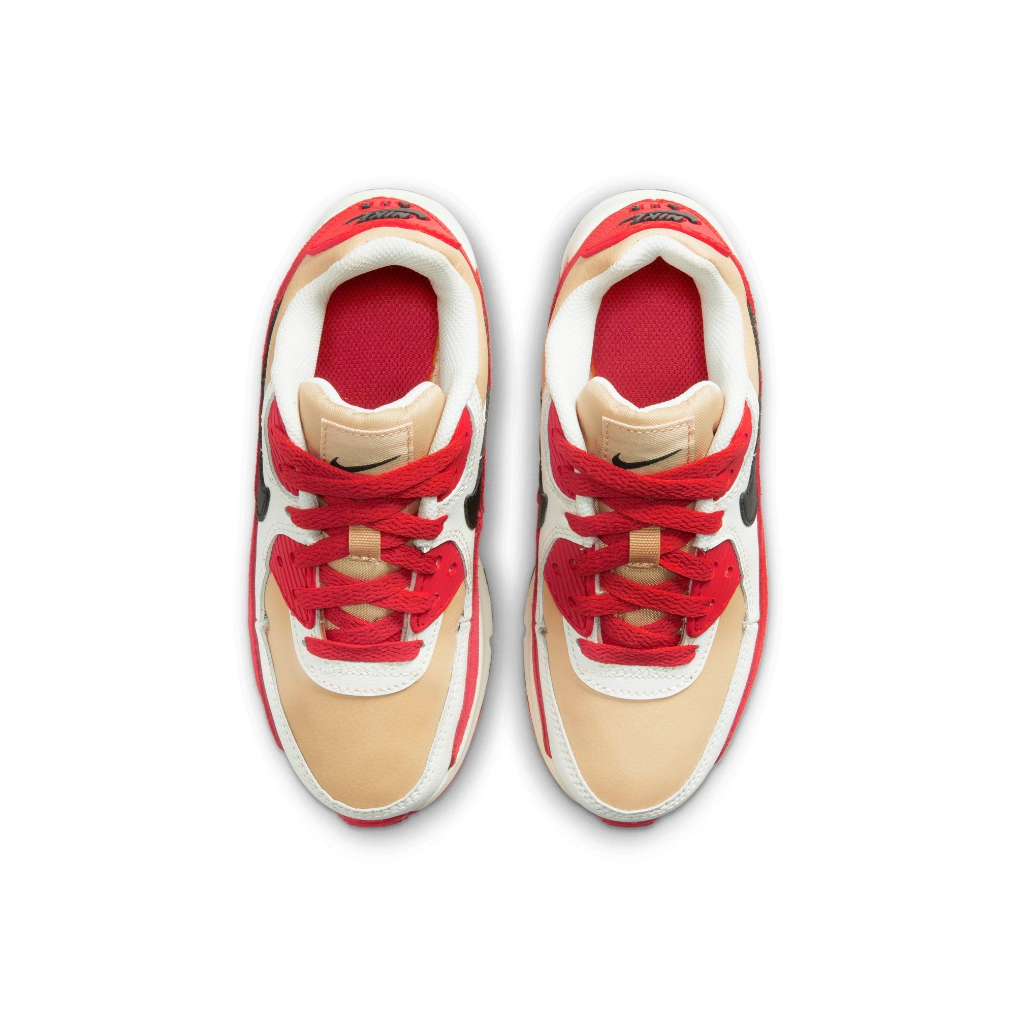 Nike Air Max 90 Preschool Boys' Sesame/Black/Red Clay/Sail Shoe