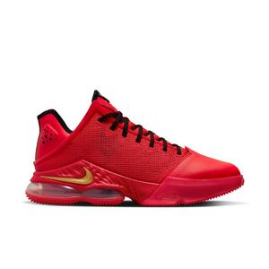 Lebron james red hot sale bottom shoes