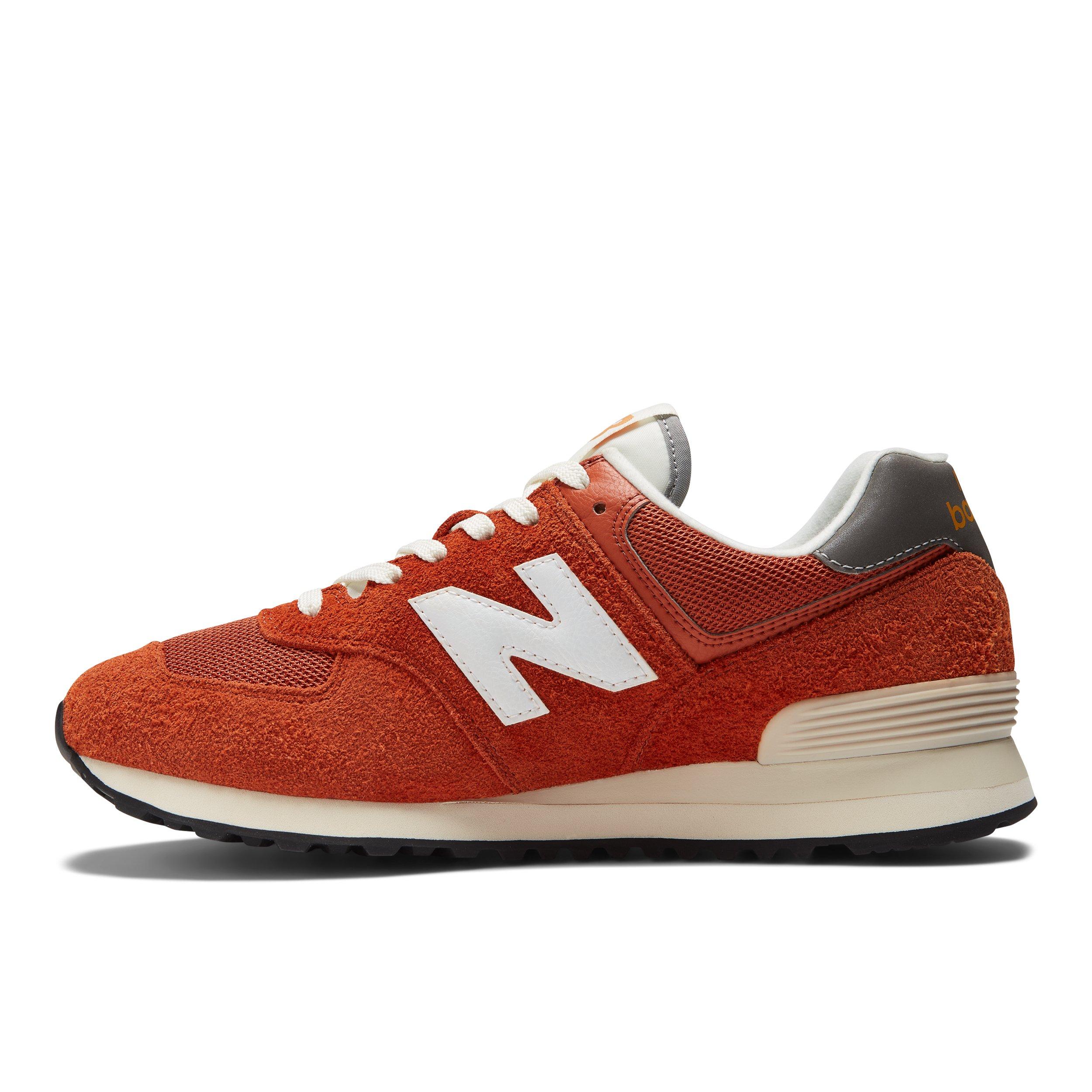 Mens New Balance 574 Athletic Shoe - Bone / Orange