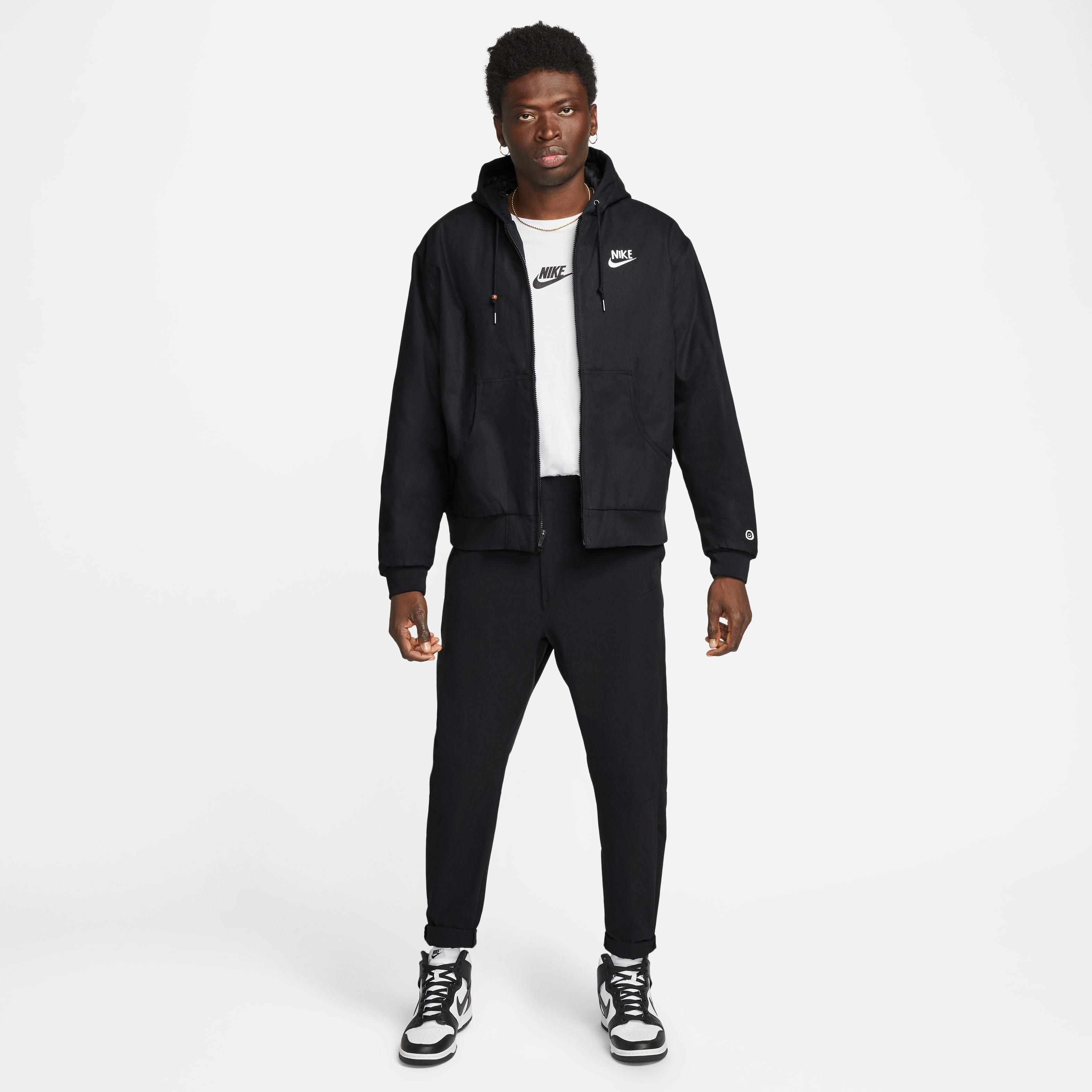 Nike Men's Sportswear Have A Nike Day Full-Zip Hooded Jacket-Black/White - BLACK/WHITE Thumbnail View 3