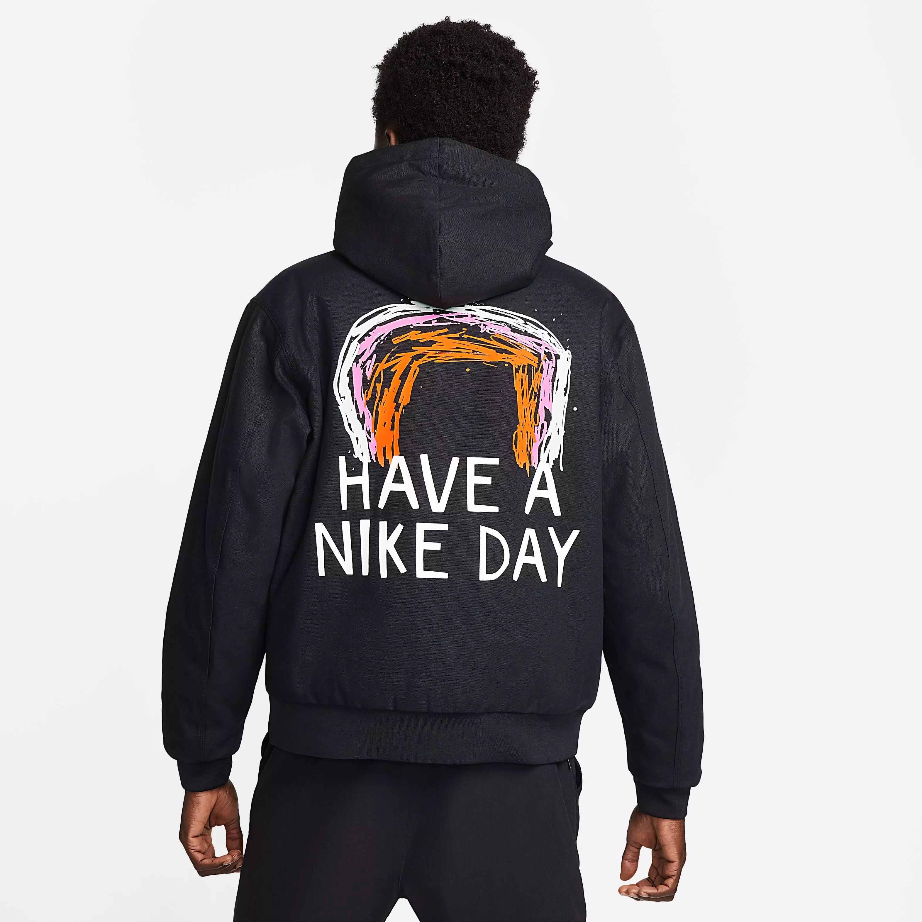 Nike Men's Sportswear Have A Nike Day Full-Zip Hooded Jacket-Black/White - BLACK/WHITE