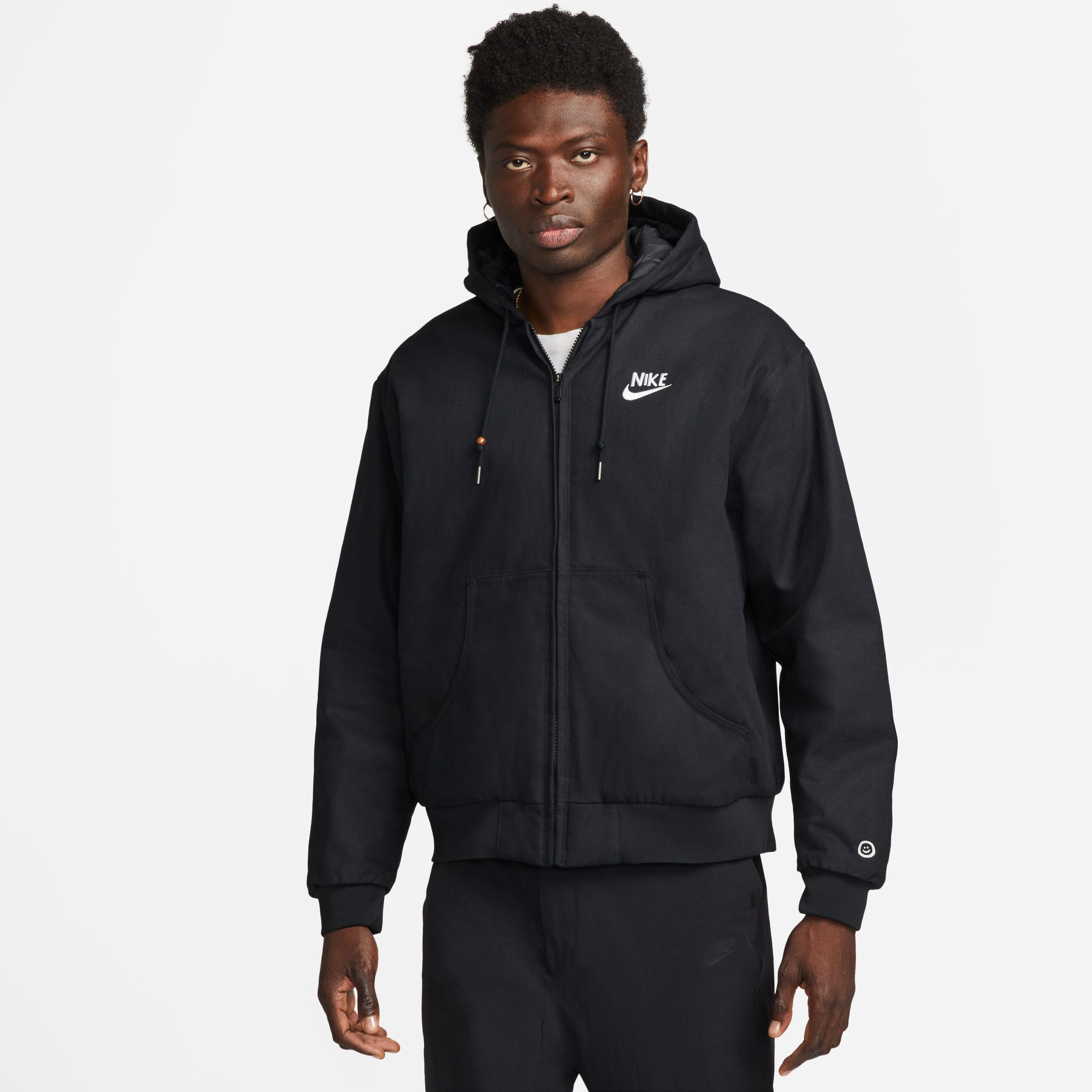 Nike Men's Sportswear Have A Nike Day Full-Zip Hooded Jacket-Black/White - BLACK/WHITE Thumbnail View 1