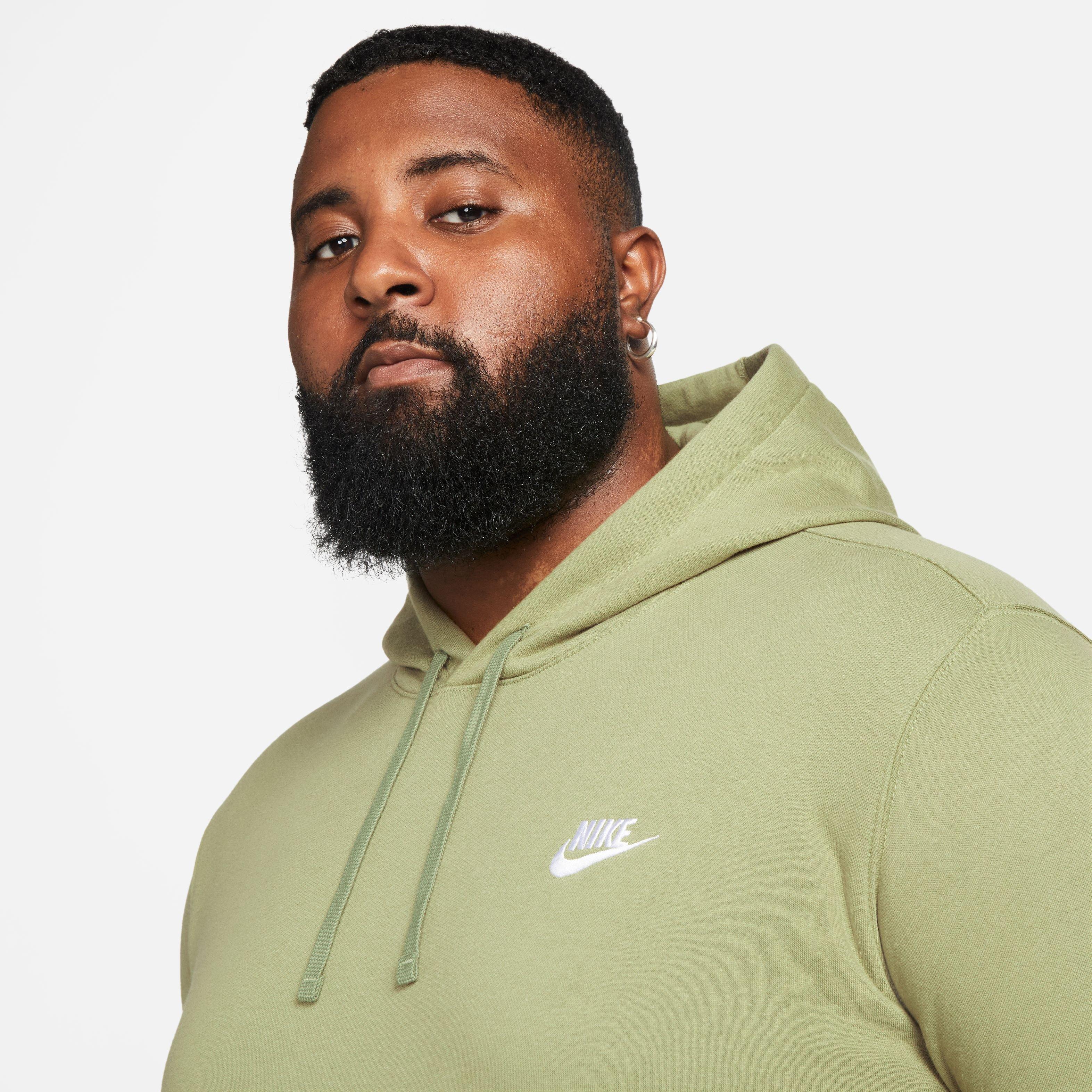 Nike club fleece shop hoodie olive green