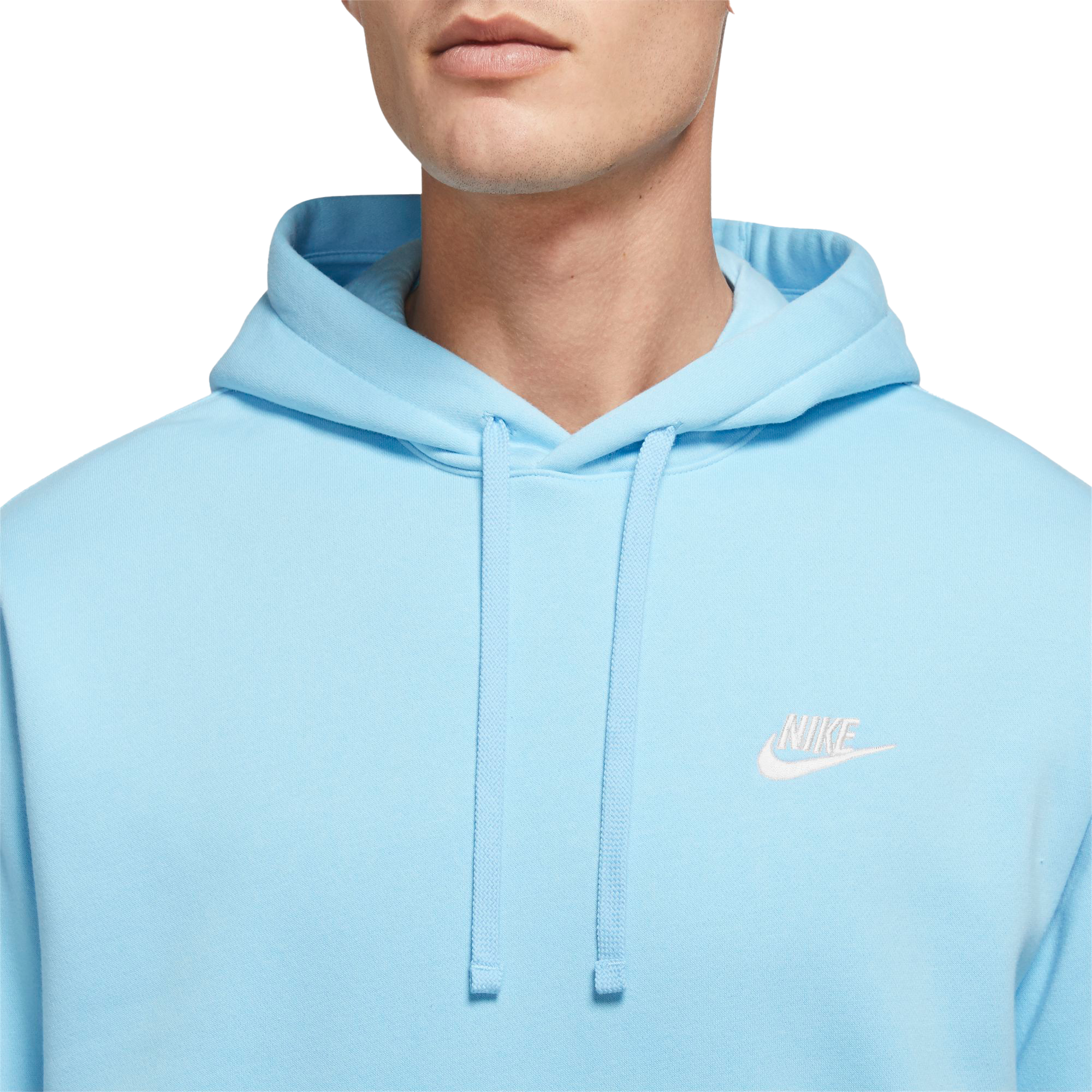 White and clearance blue nike sweatshirt