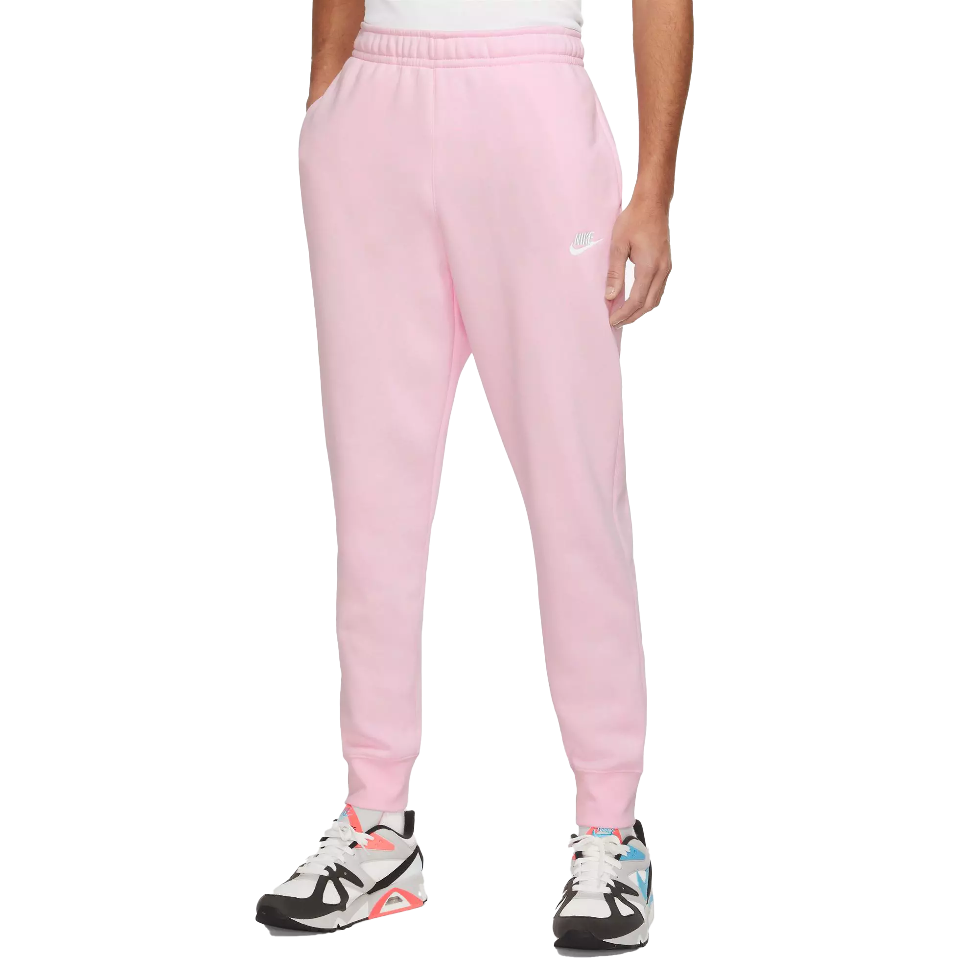 Nike Trend Fleece loose fit cuffed sweatpants in dusty pink