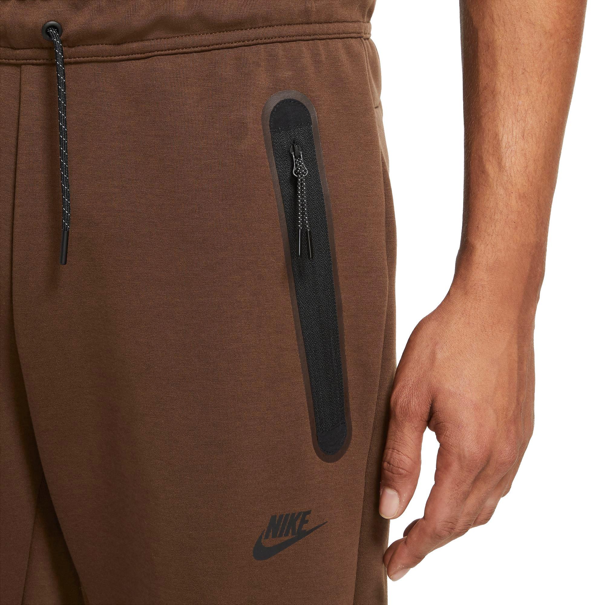 Nike Tech Fleece Pants Brown Joggers Straight Leg Adjustable Toggles Men  Size