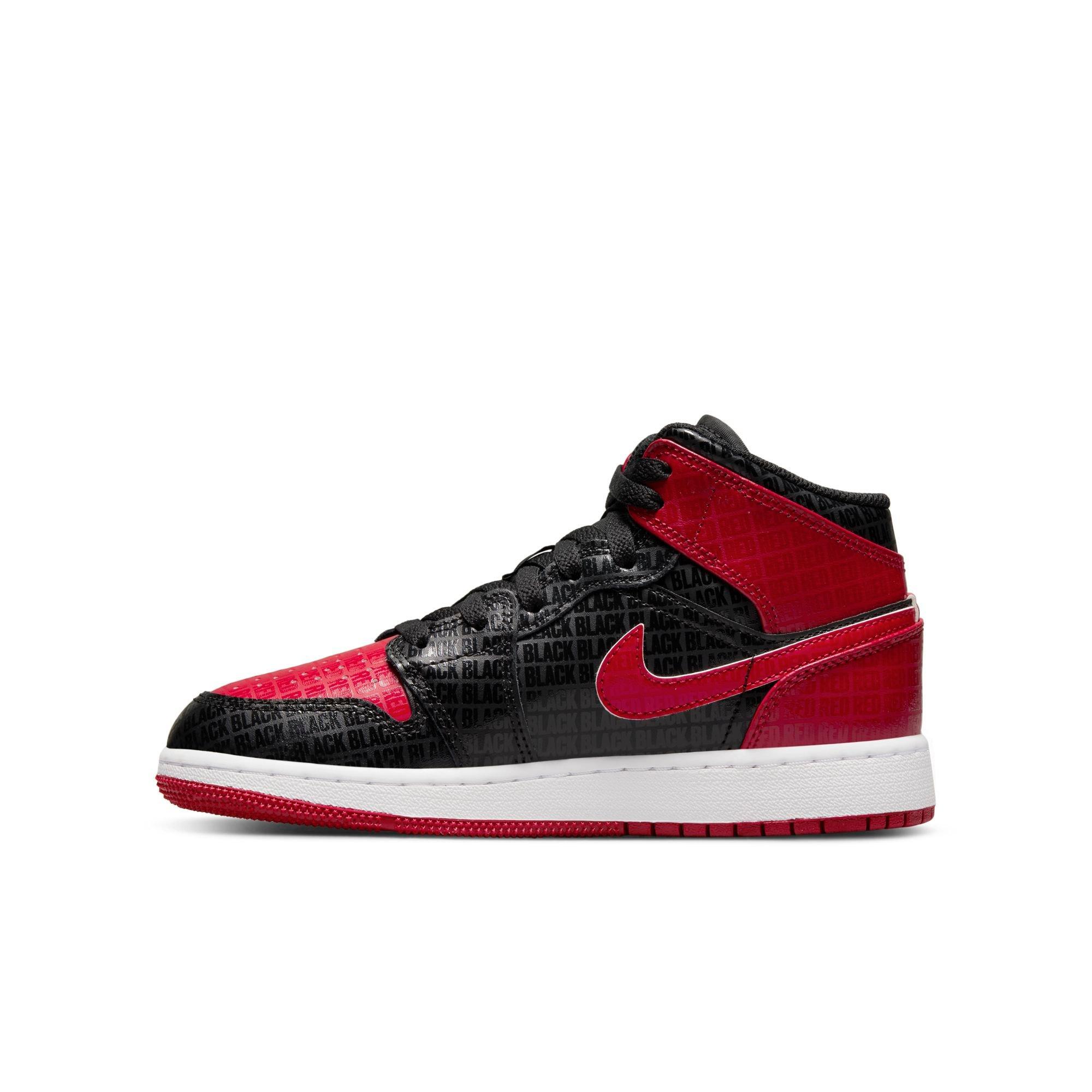 Jordan Air 1 Mid Shoes Toddler 5T White/Gym Red-Black