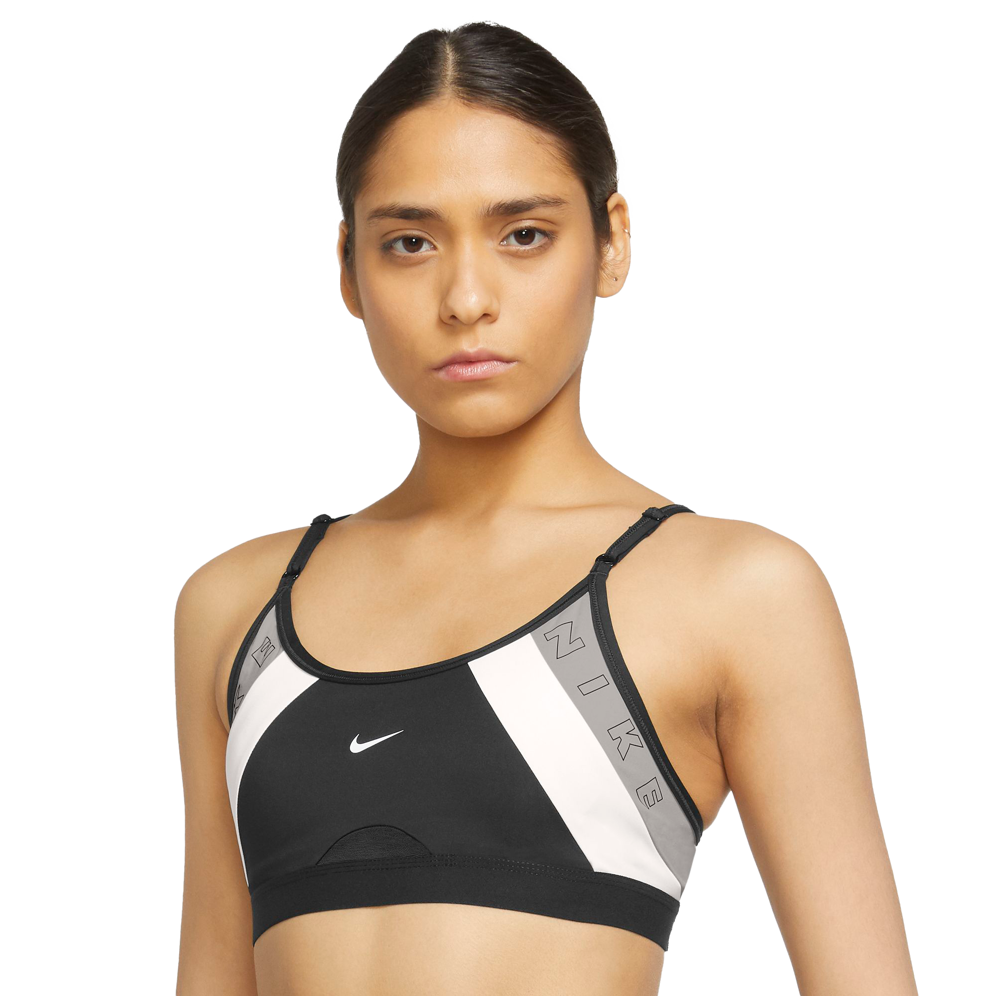 Nike Indy Metallic Sports Bra - White/black/metallic Gold