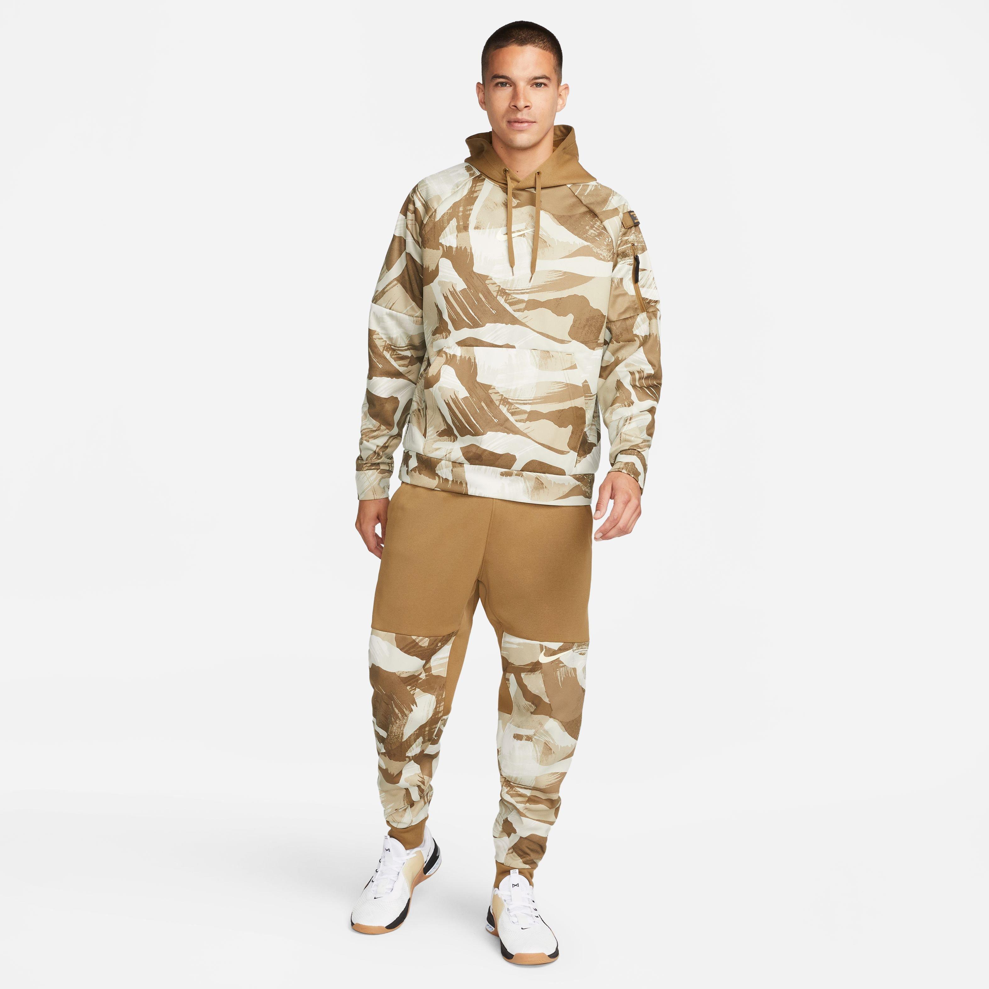 Nike Men's Therma-FIT Camo Tapered Training Pants-Tan