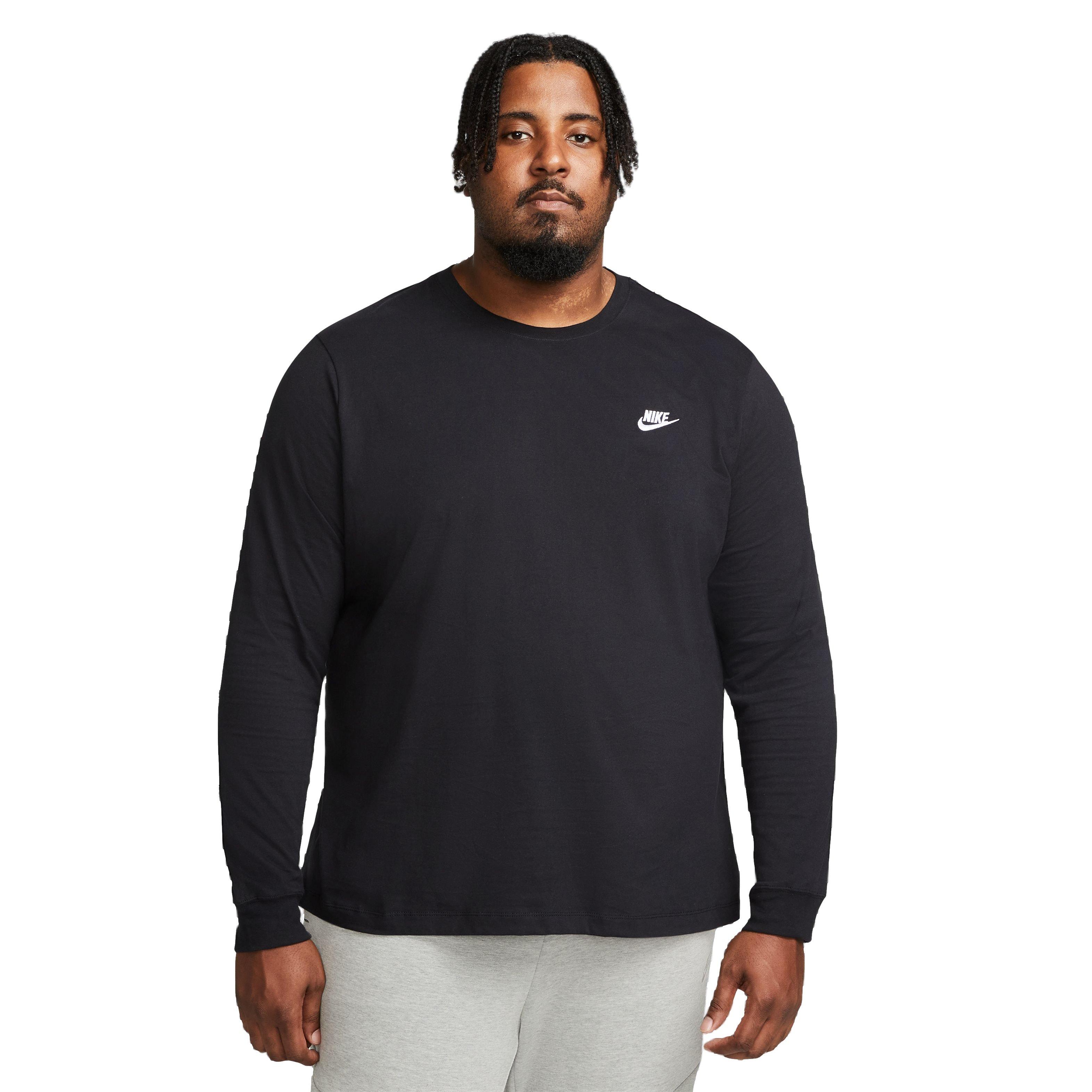 Nike Men's Sportswear Long-Sleeve Tee-Black - BLACK Thumbnail View 5