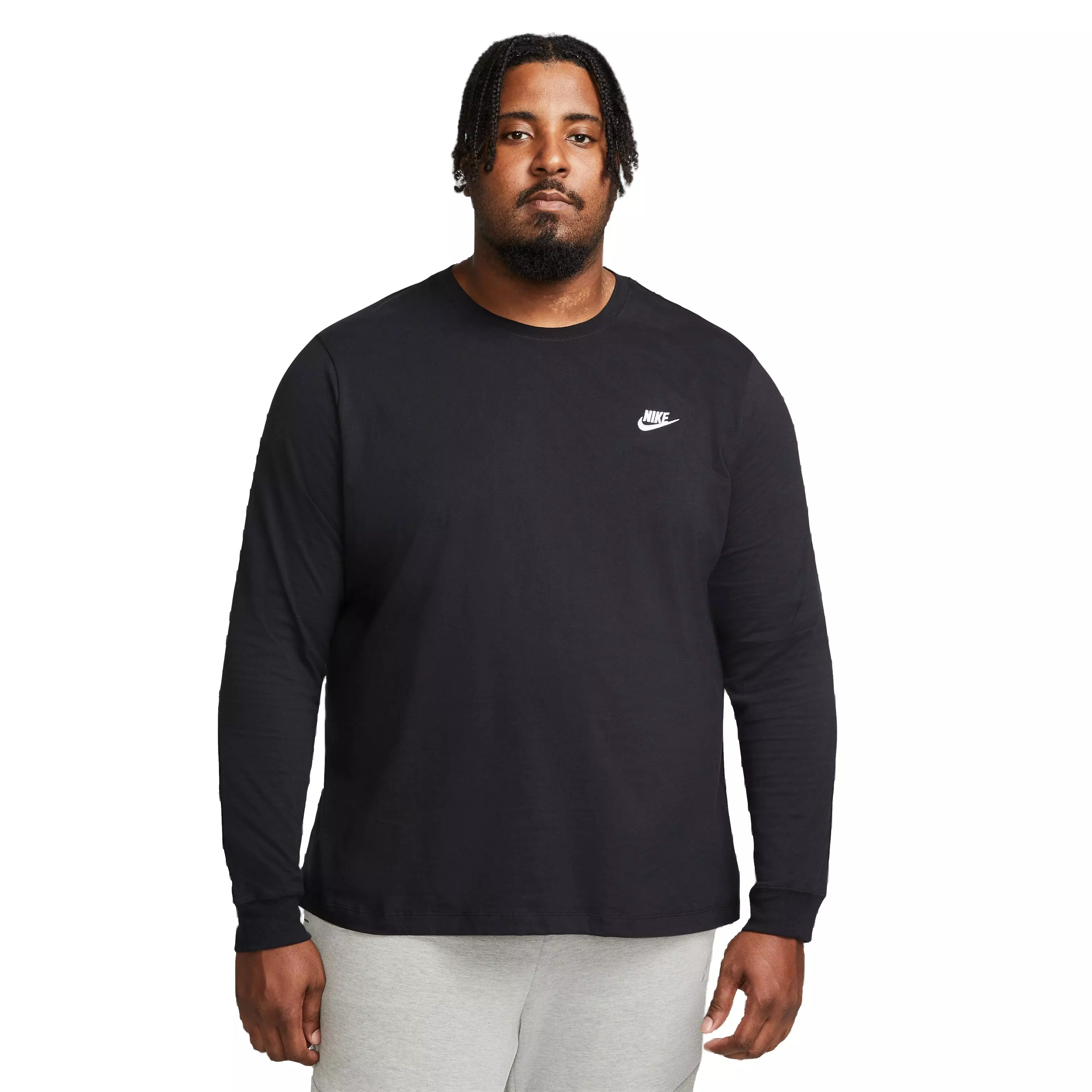 Nike Men's Sportswear Long-Sleeve Tee-Black - BLACK