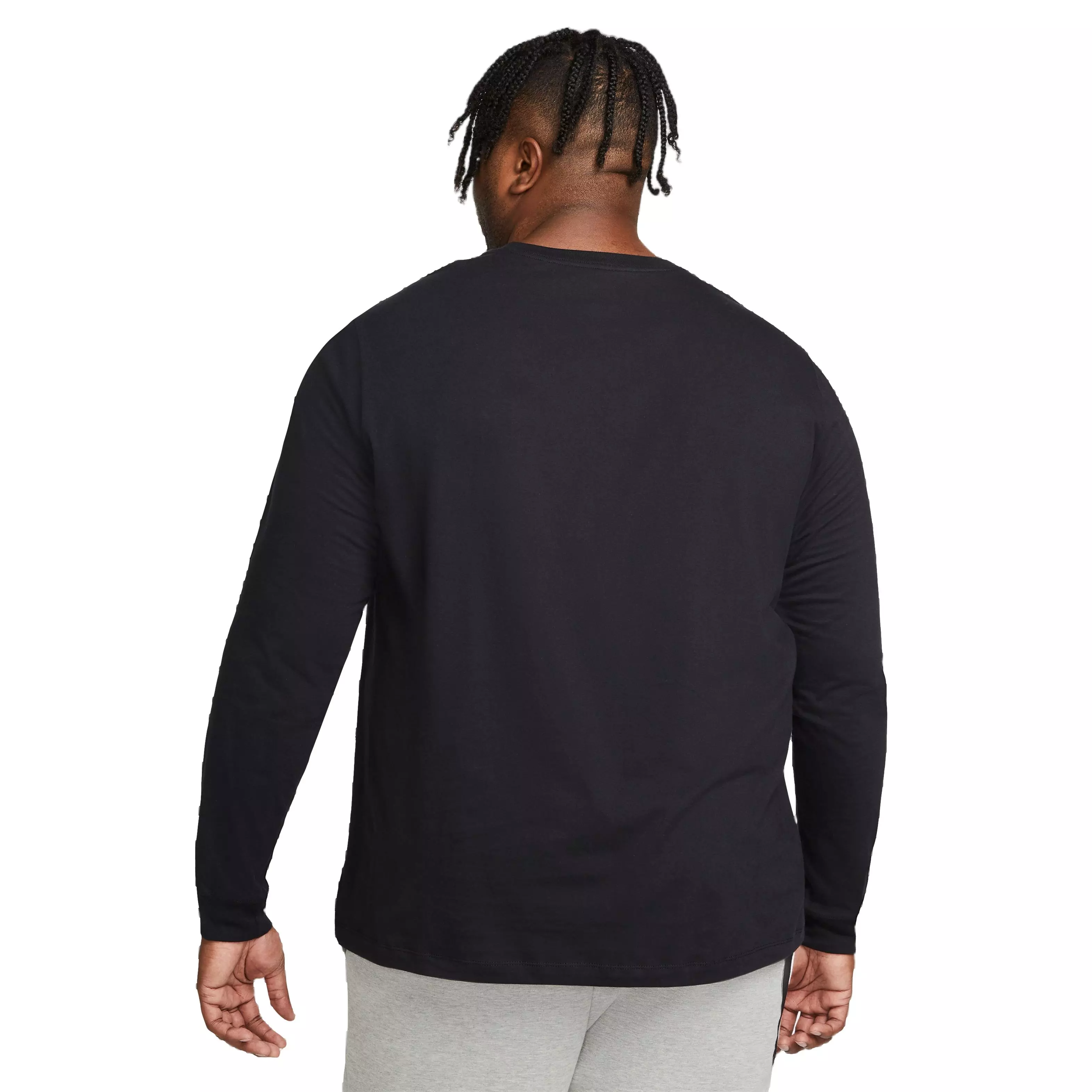 Nike Men's Sportswear Long-Sleeve Tee-Black - BLACK