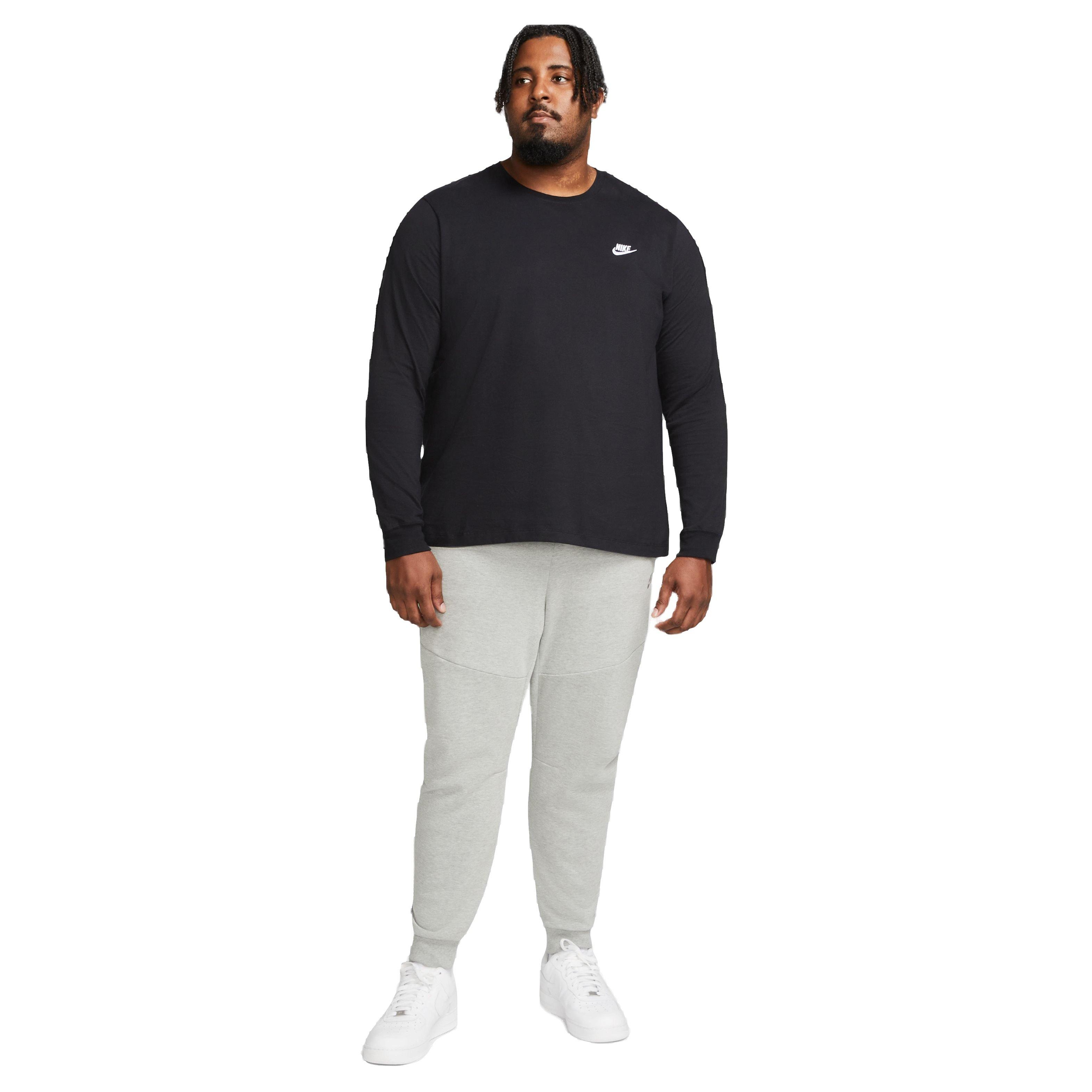 Nike Men's Sportswear Long-Sleeve Tee-Black - BLACK Thumbnail View 8