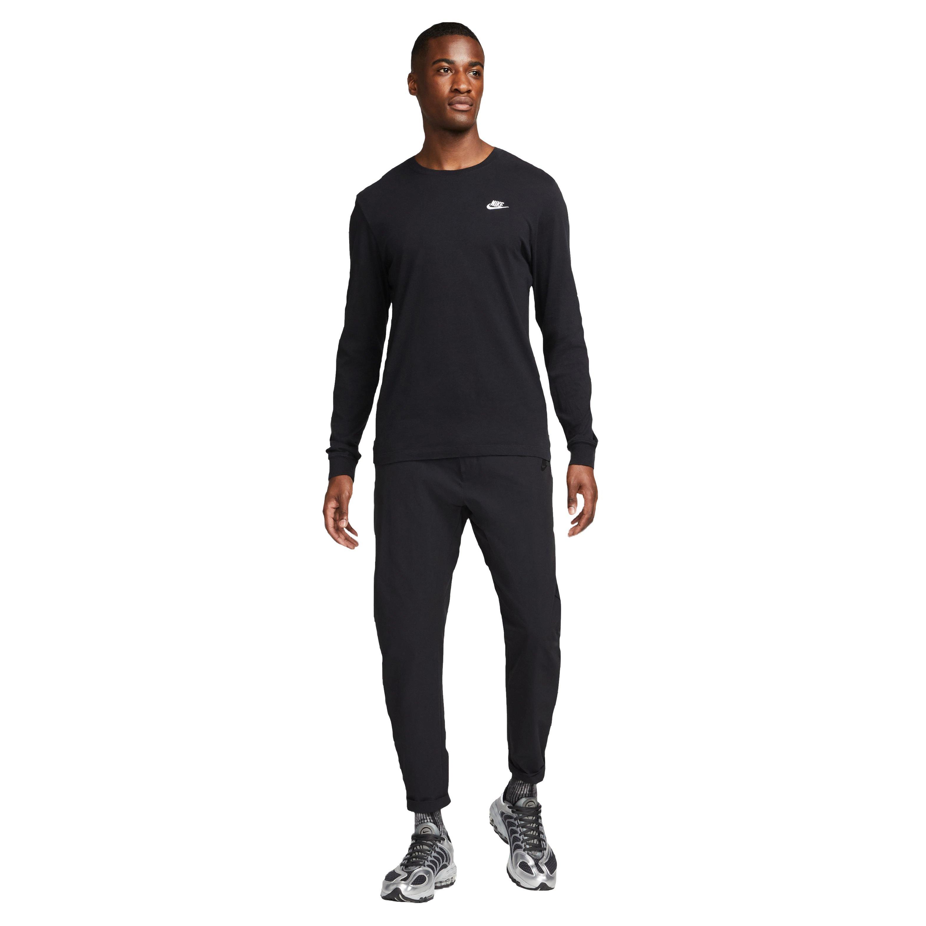 Nike Men's Sportswear Long-Sleeve Tee-Black - BLACK Thumbnail View 4
