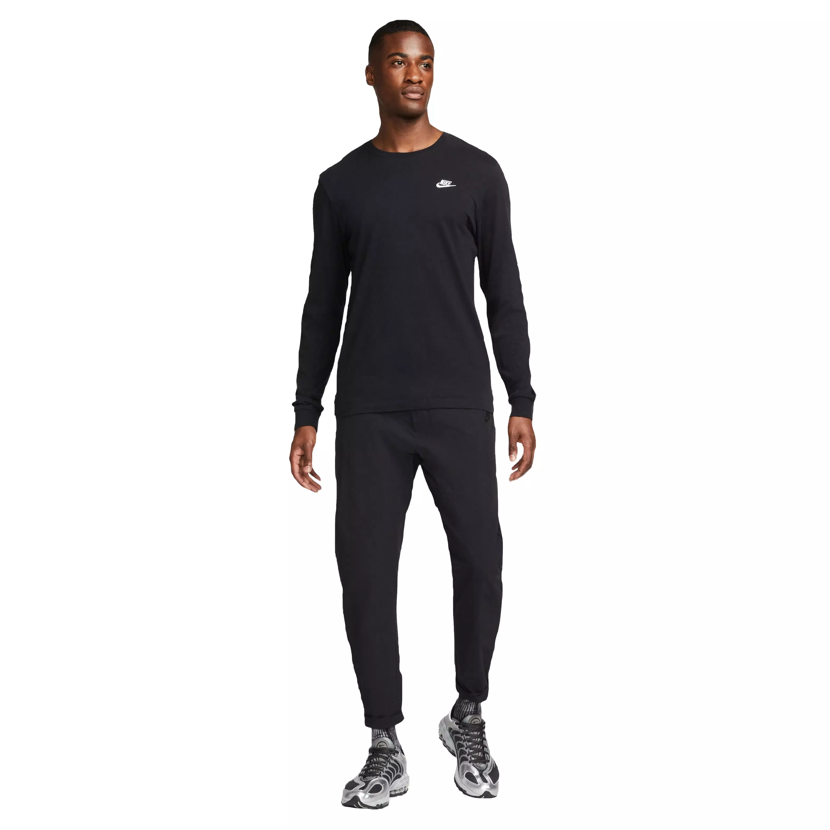Nike Men's Sportswear Long-Sleeve Tee-Black - BLACK