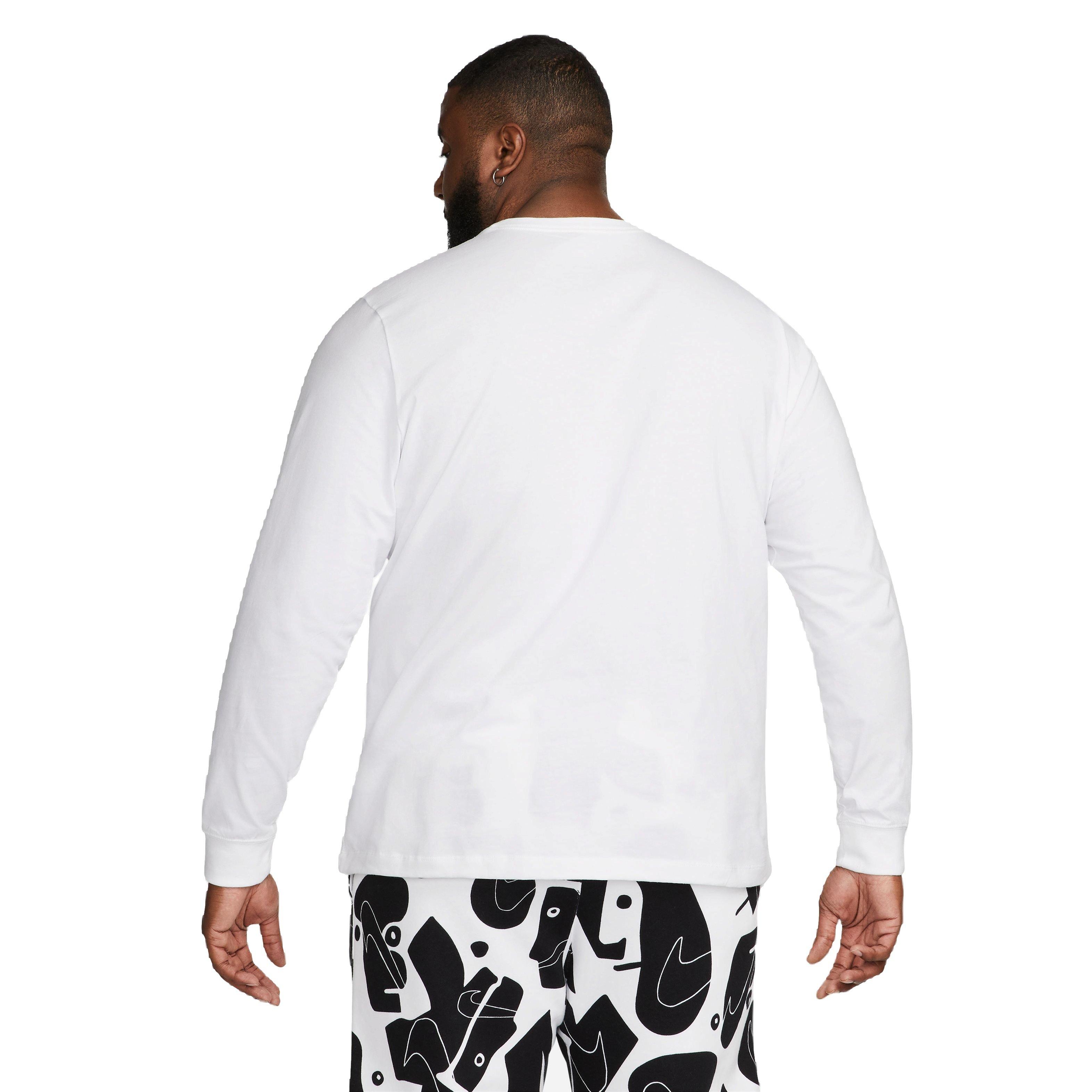 Nike Men's Sportswear Long-Sleeve Tee-White - WHITE Thumbnail View 2