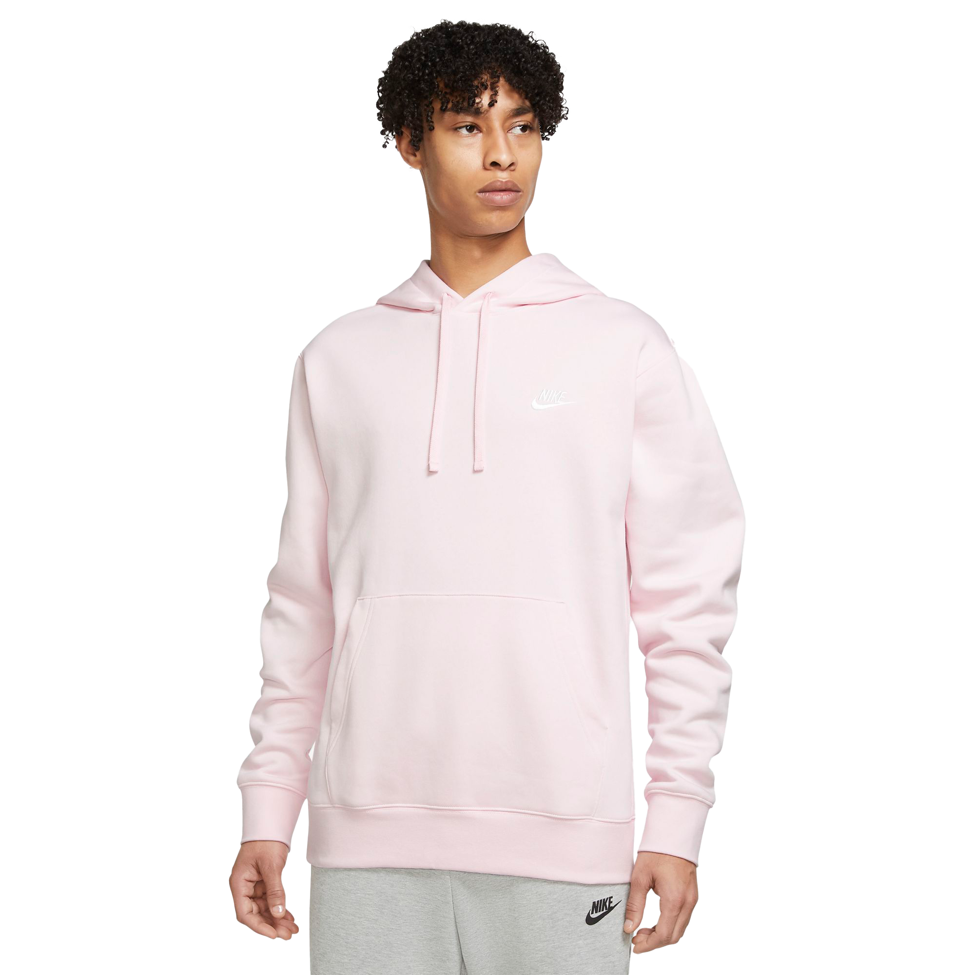 nike pullover fleece sweatshirt in light pink