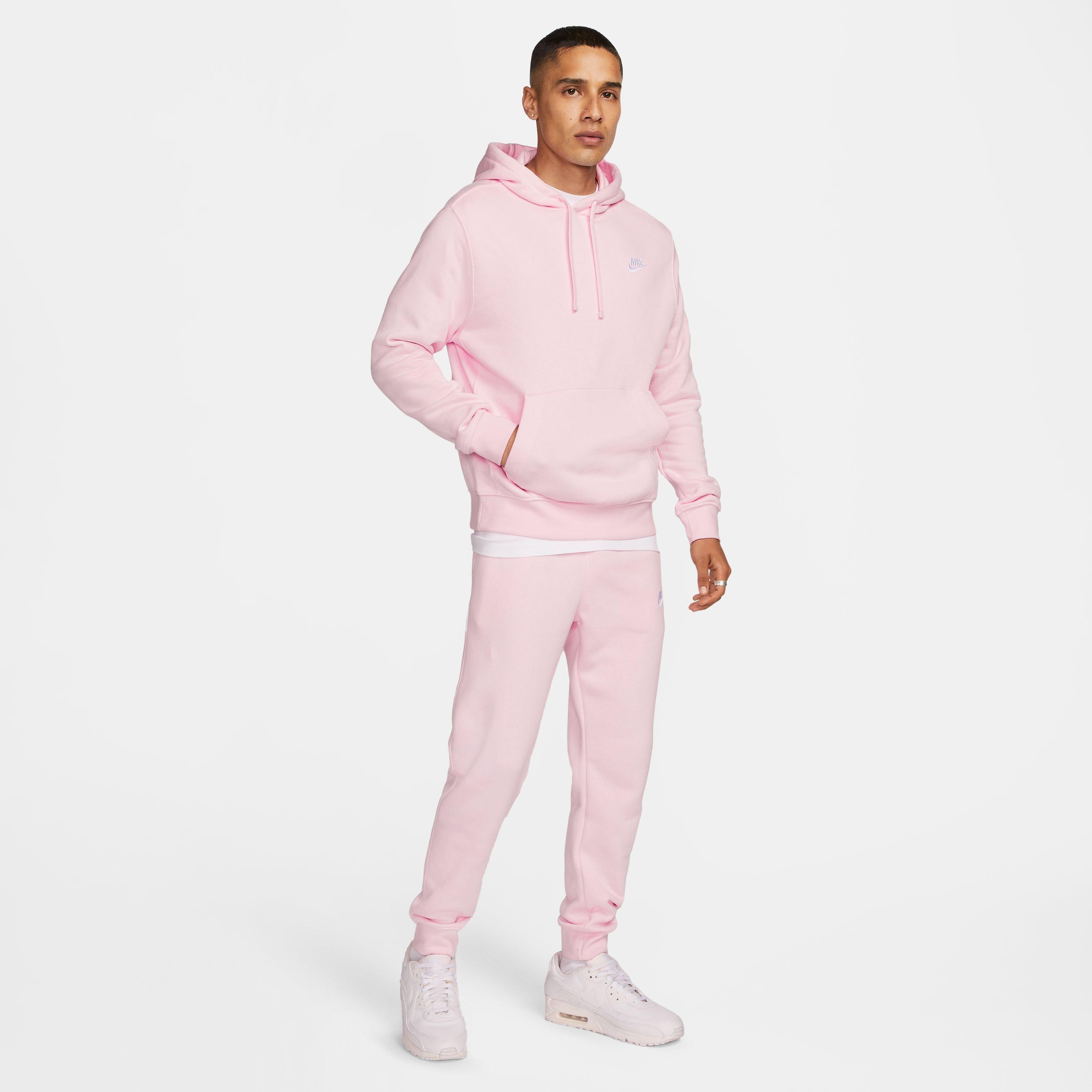 Nike Men's Sportswear Club Fleece Pullover Hoodie-Pink - PINK Thumbnail View 3