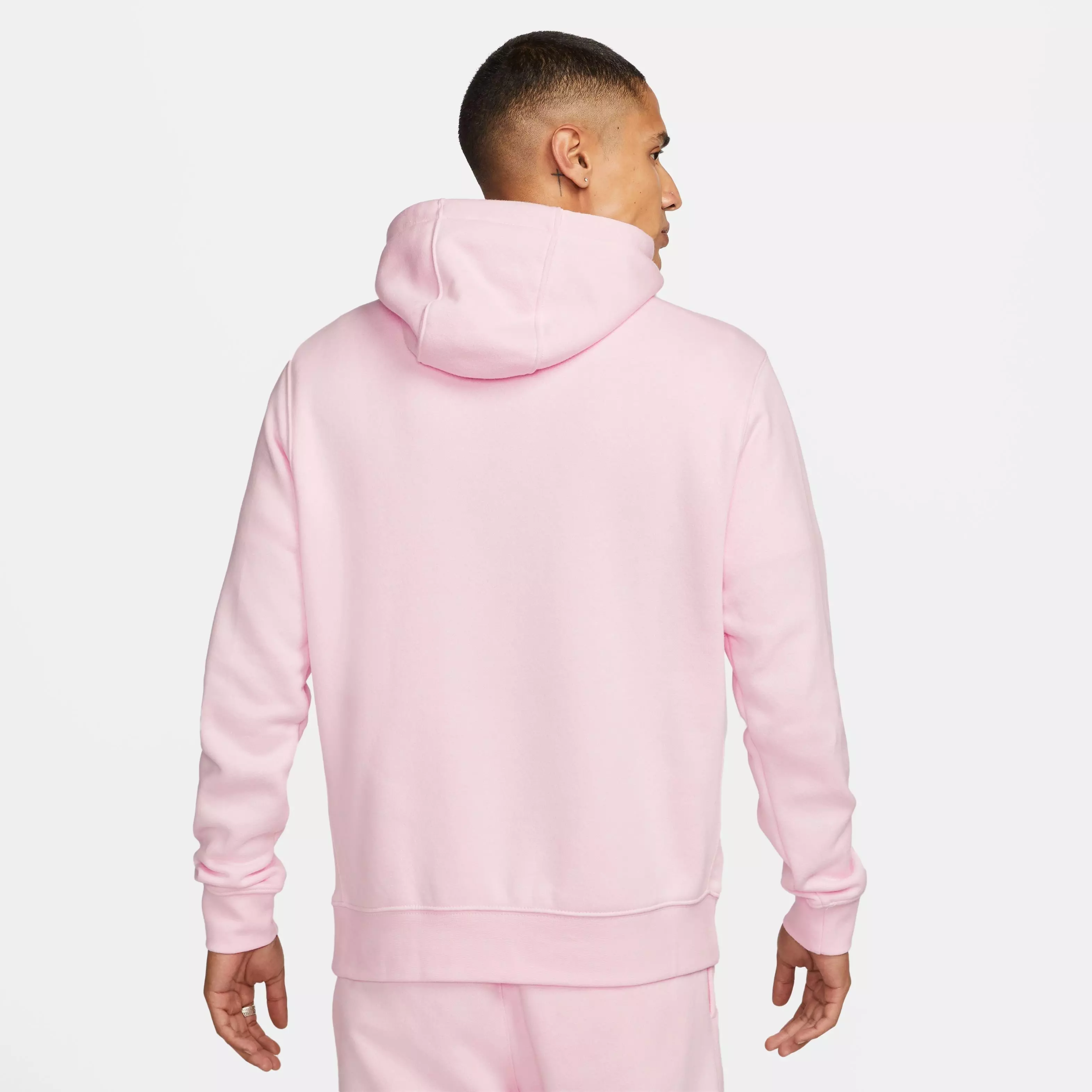 Nike Men's Sportswear Club Fleece Pullover Hoodie-Pink - PINK