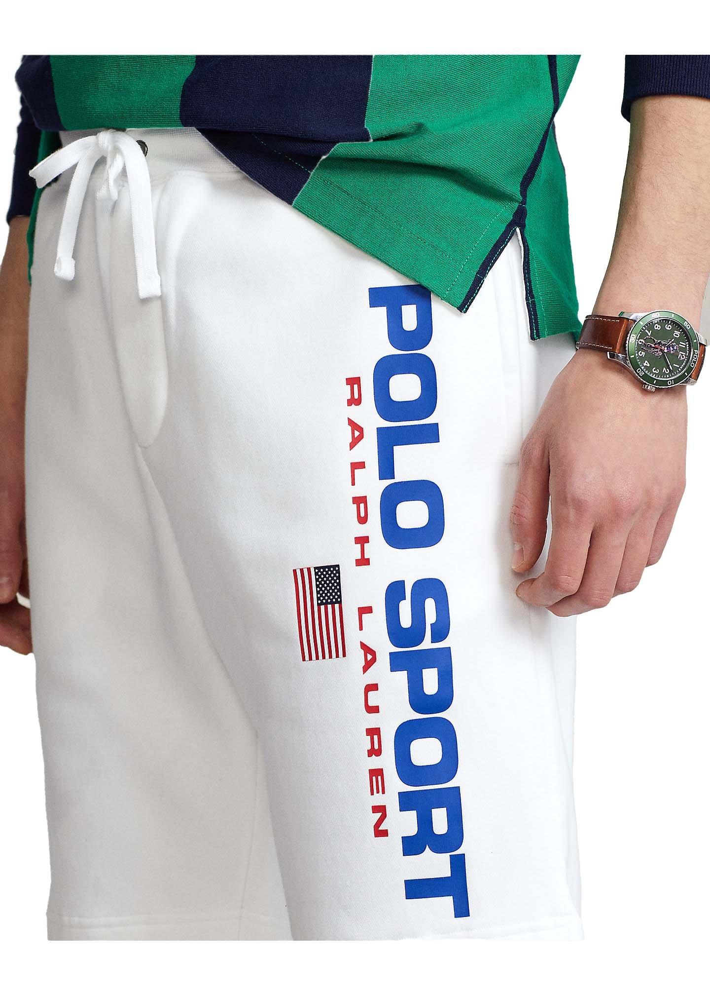 Polo Ralph Lauren Men's Sport Fleece Short-White - WHITE Thumbnail View 3