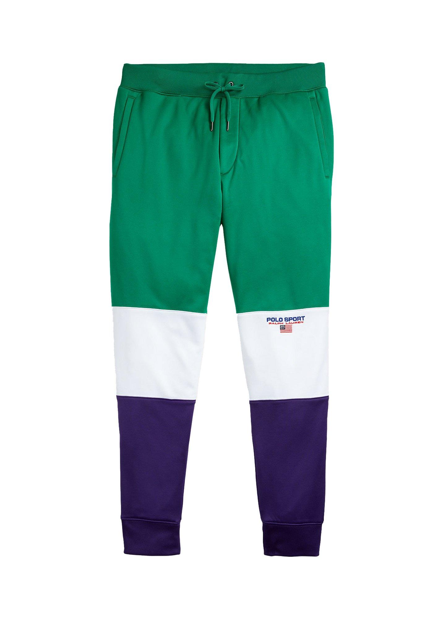 Polo Ralph Lauren Men's Poly Tricot Fleece Jogger Pant-Green/Purple -  Hibbett