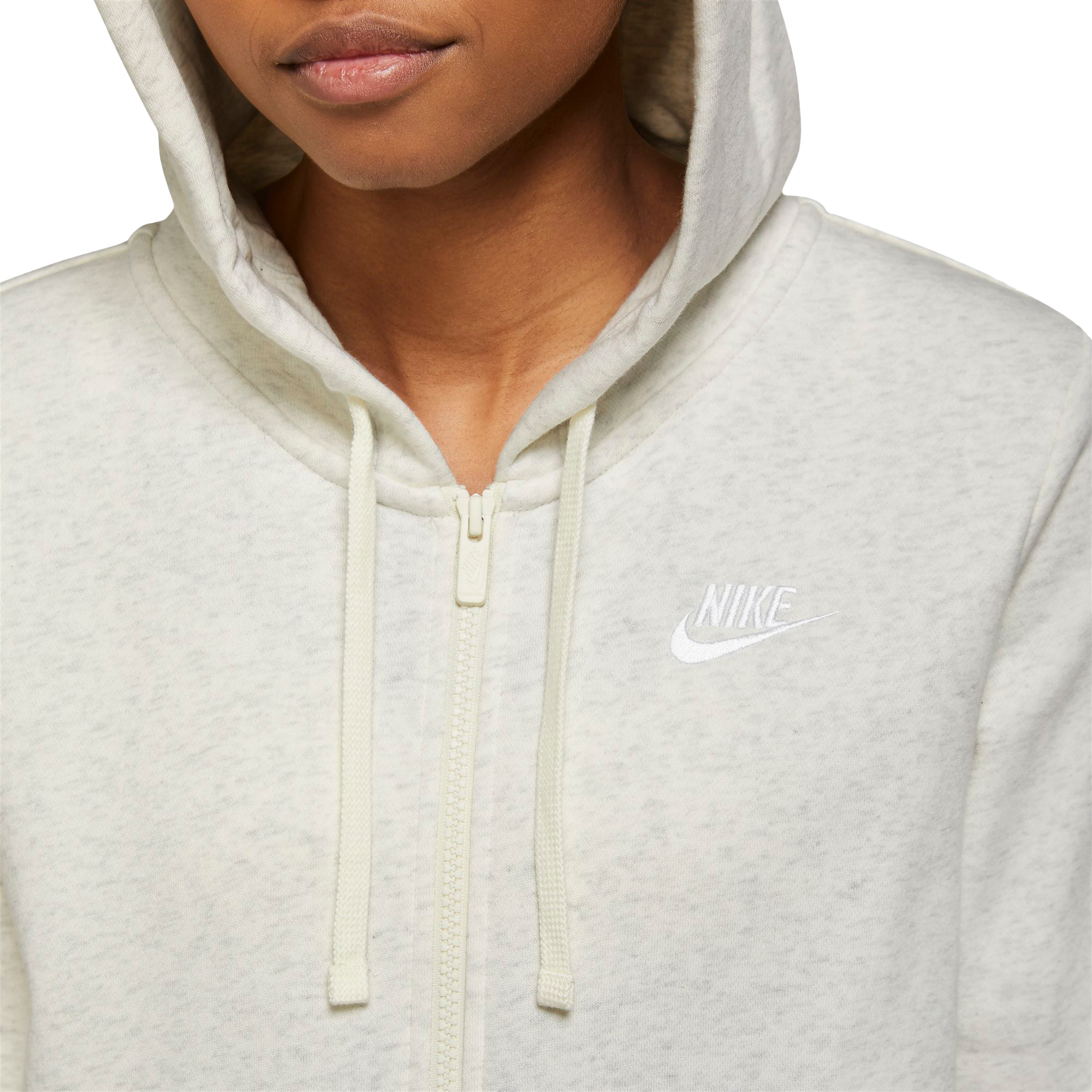 Nike Women s Sportswear Club Fleece Full Zip Hoodie Cream