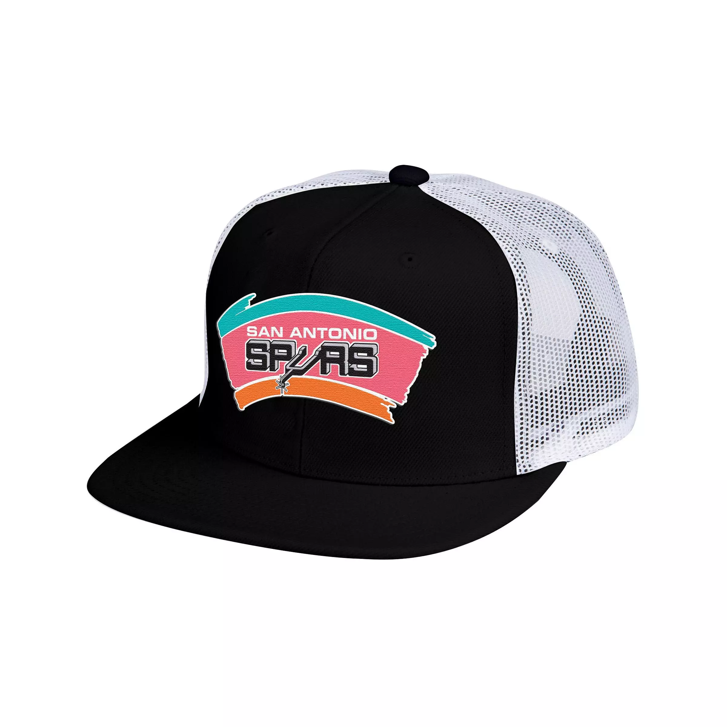 Mitchell & Ness San Antonio Spurs Off the Backboard HWC Trucker Snapback Hat - MULTI-COLOR