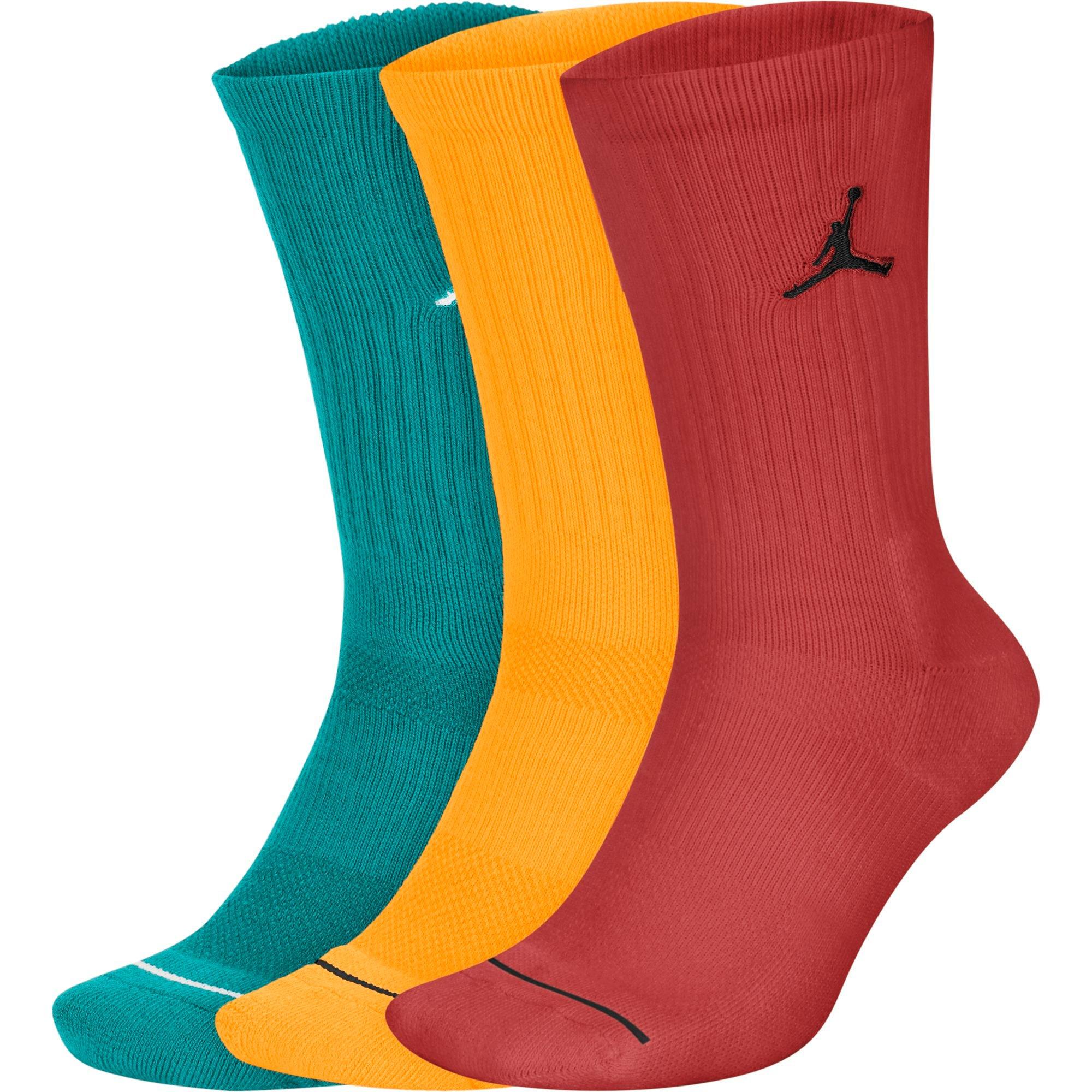 Jordan Everyday Max Unisex Crew Socks (3 Pack)-Yellow/Red - Hibbett