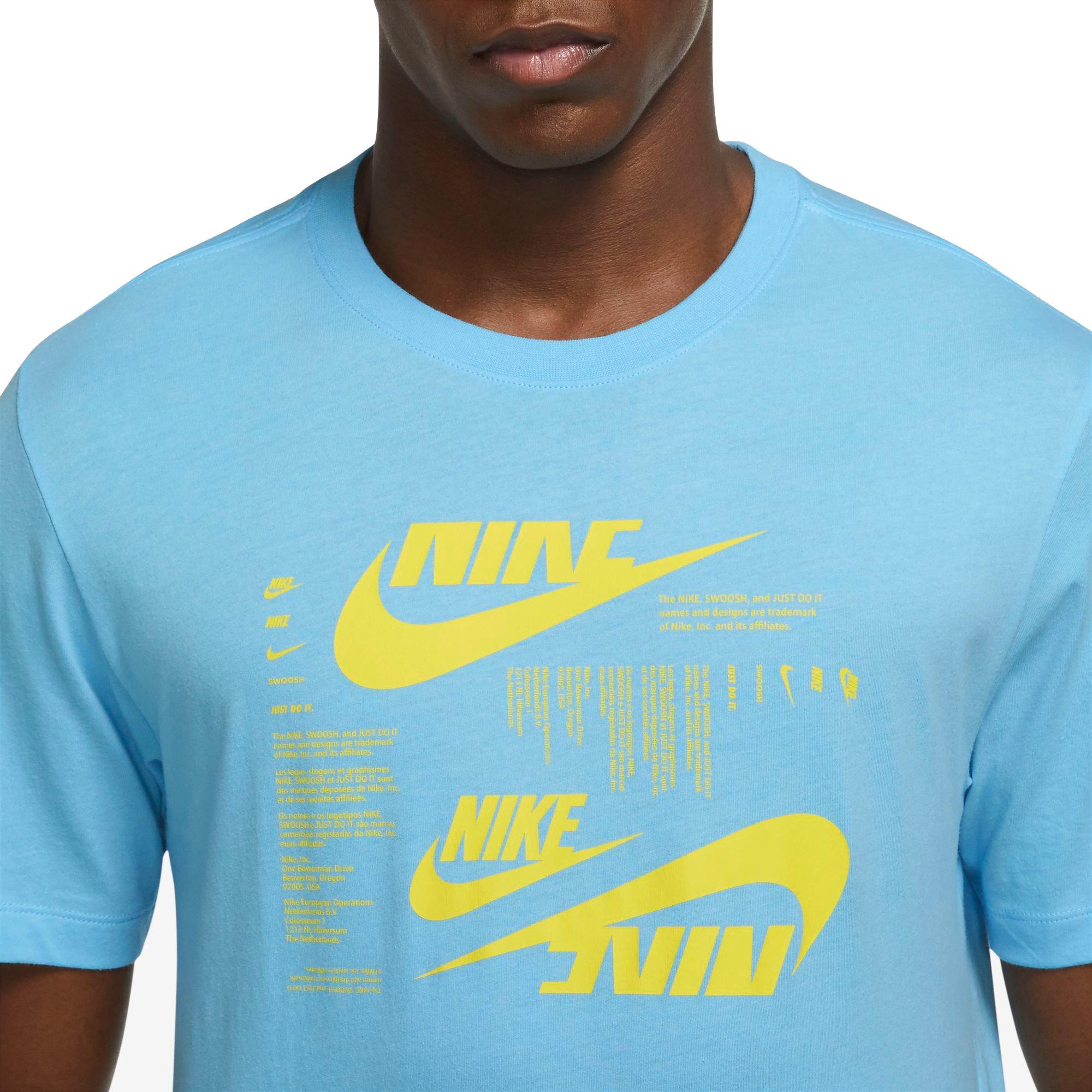 Blue and yellow sales nike t shirt