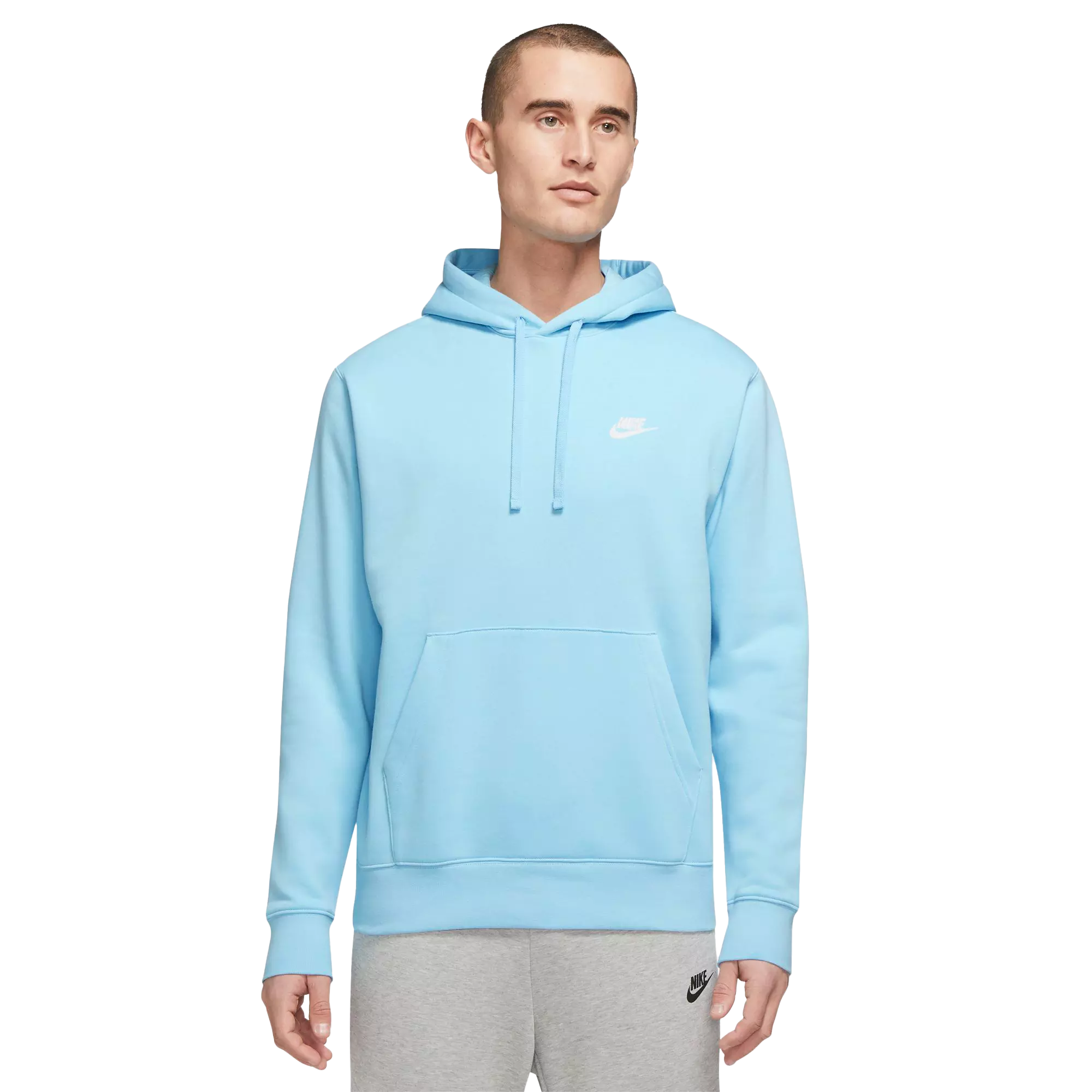 Nike Men's Sportswear Club Fleece Pullover Hoodie-Blue - BLUE