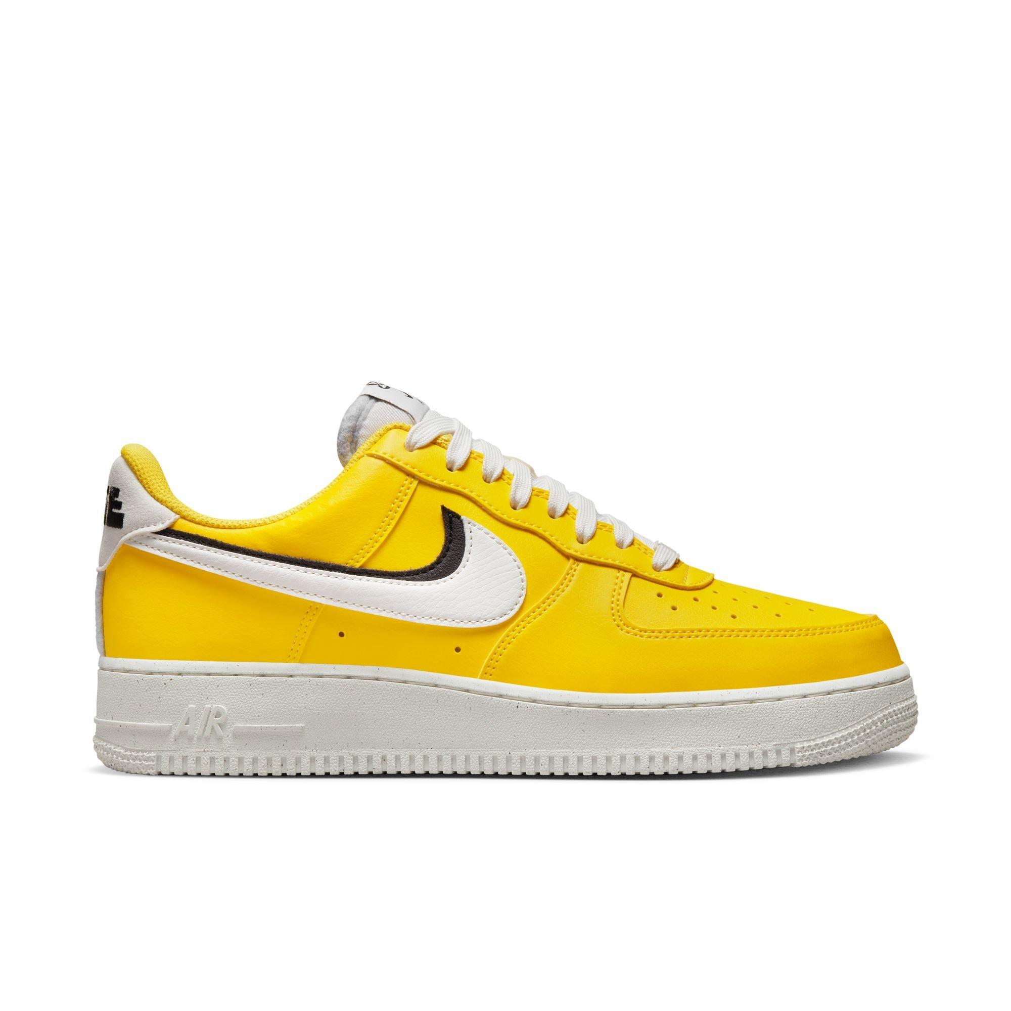 NIKE Men's Air Force 1 07 LV8 Utility, White/White-Black-Tour Yellow, 12 M  US