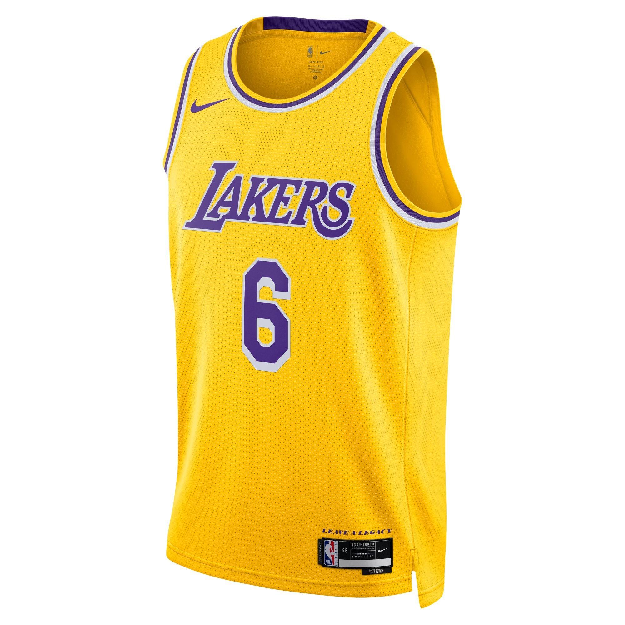 Nike Men's Los Angeles Lakers Lebron James 2022-23 Icon Edition Swingman Jersey - GOLD Thumbnail View 1