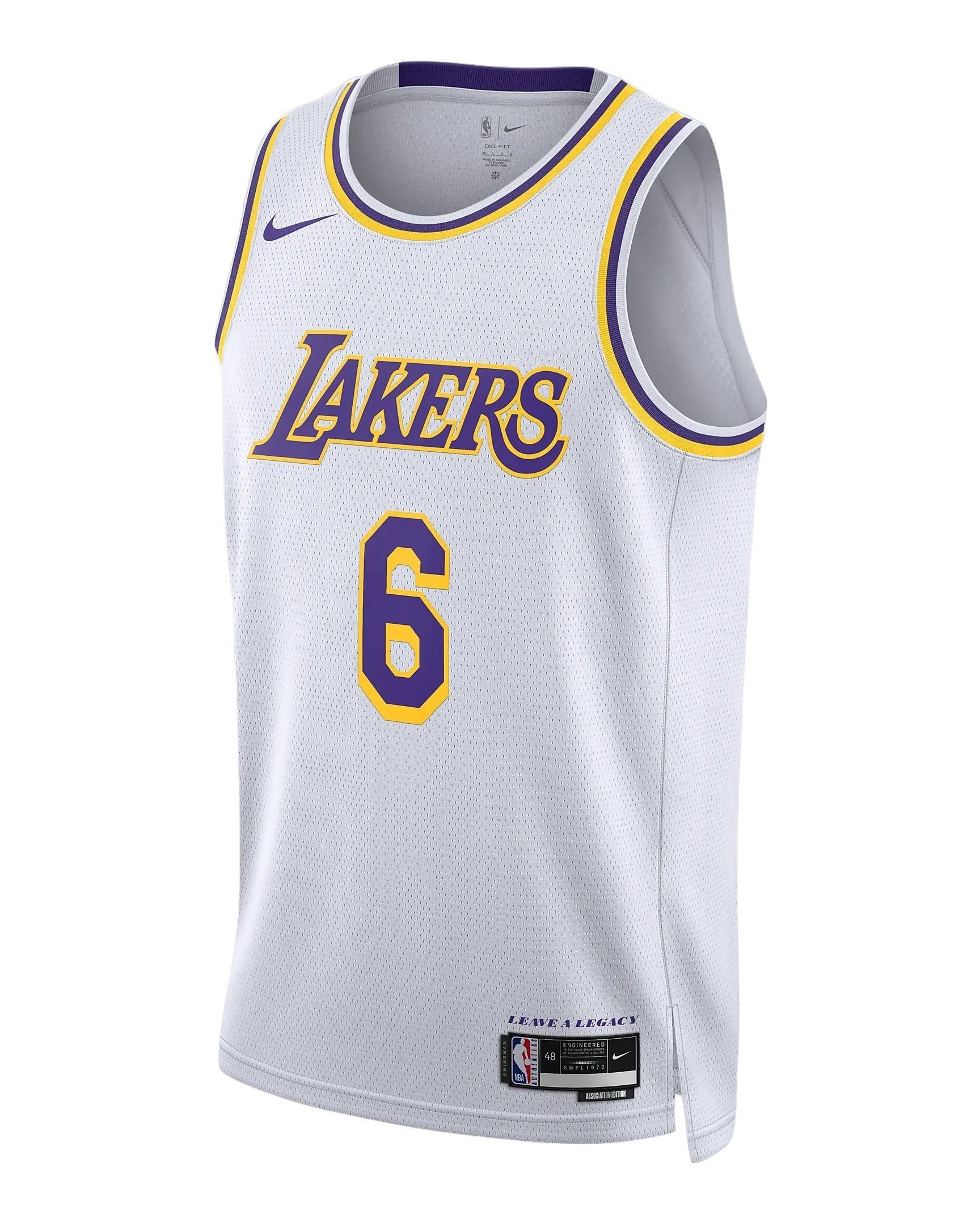 Jordan Men's Los Angeles Lakers​​ Dri-FIT NBA ​Statement Swingman Jersey-Purple/James  - Hibbett