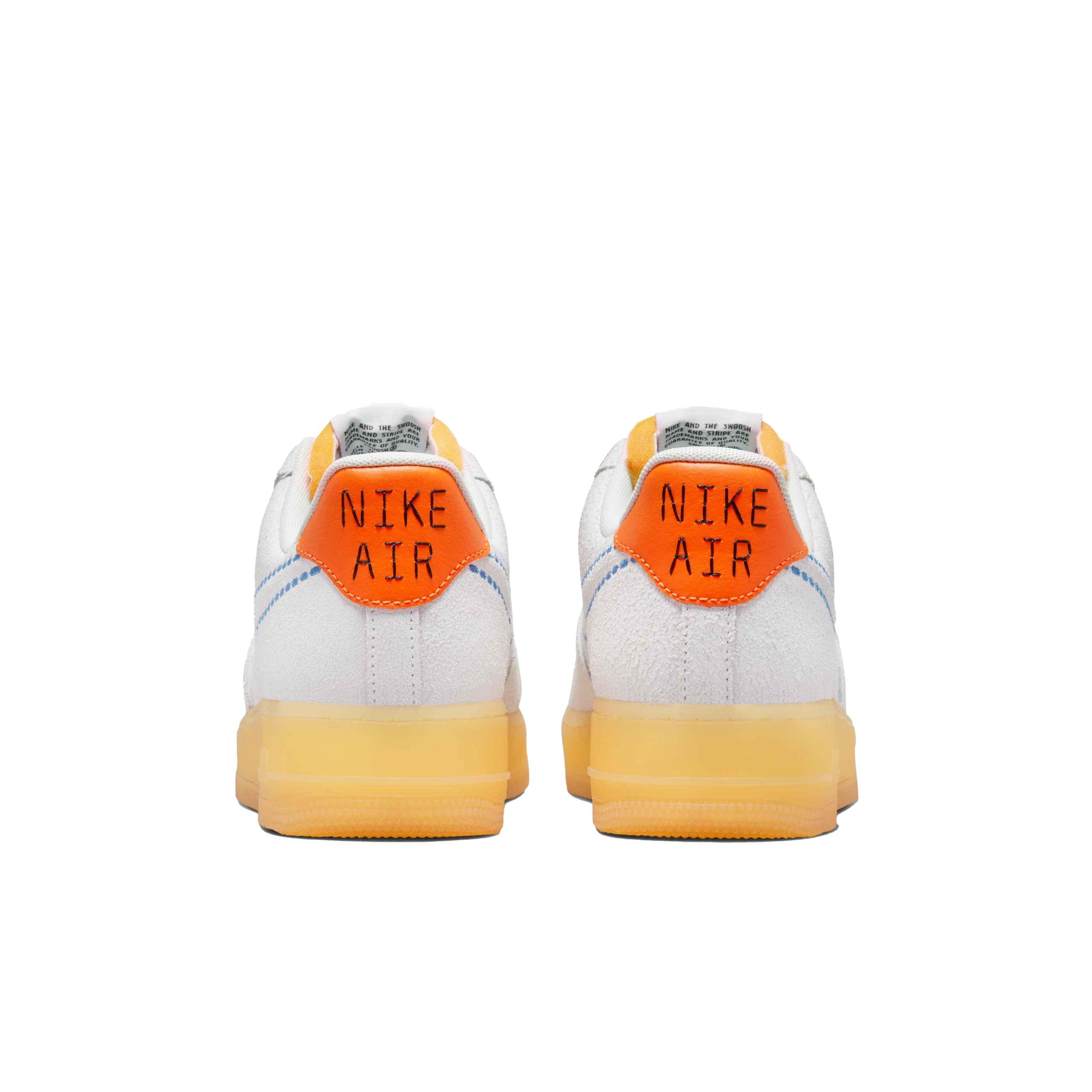 Nike Boys Air Force 1 LV8 WCRD - Shoes Orange/White/Blue Size 10.0