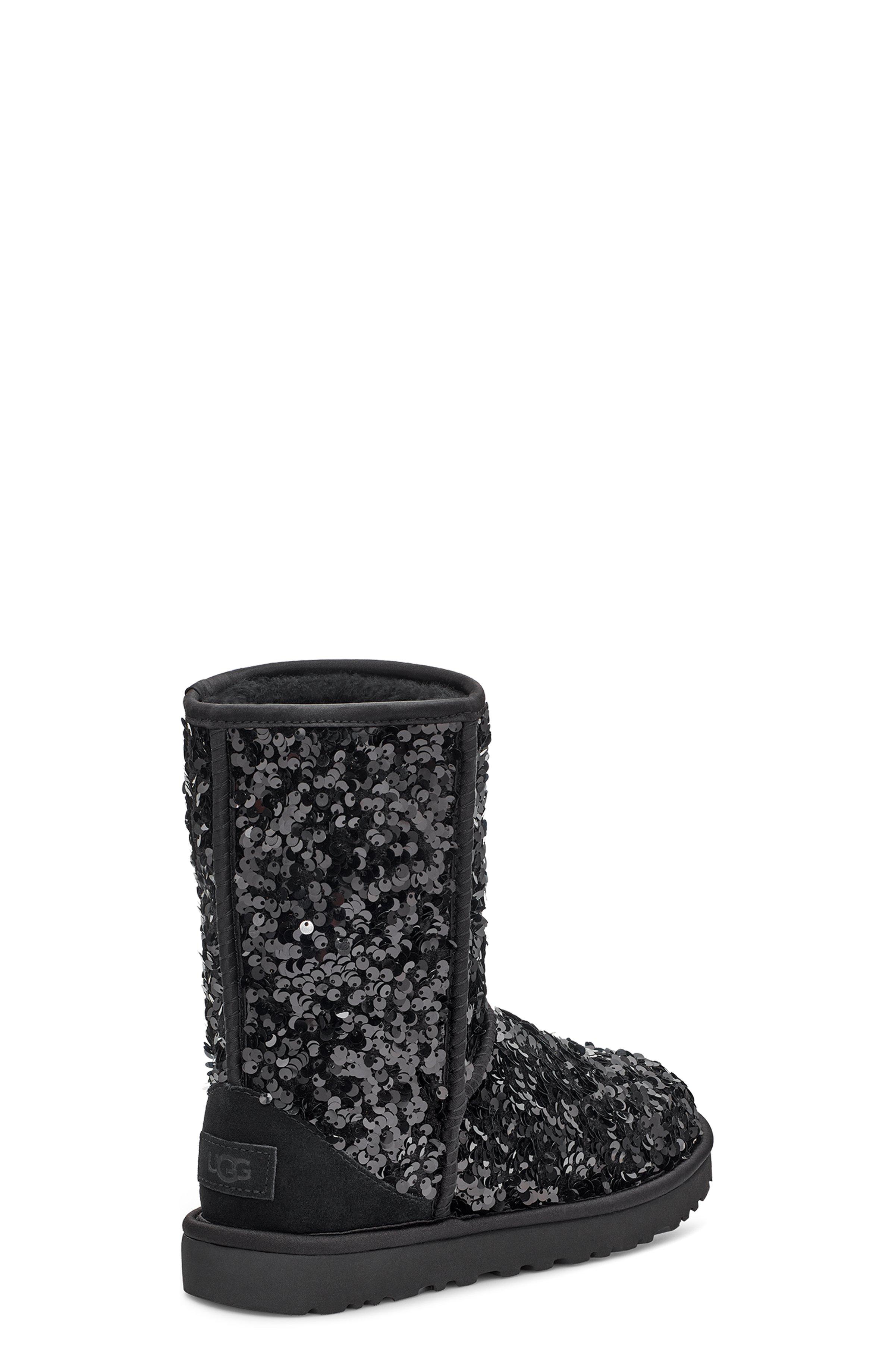 New In Box UGG Classic Short Sequin Boots Black Size 7M
