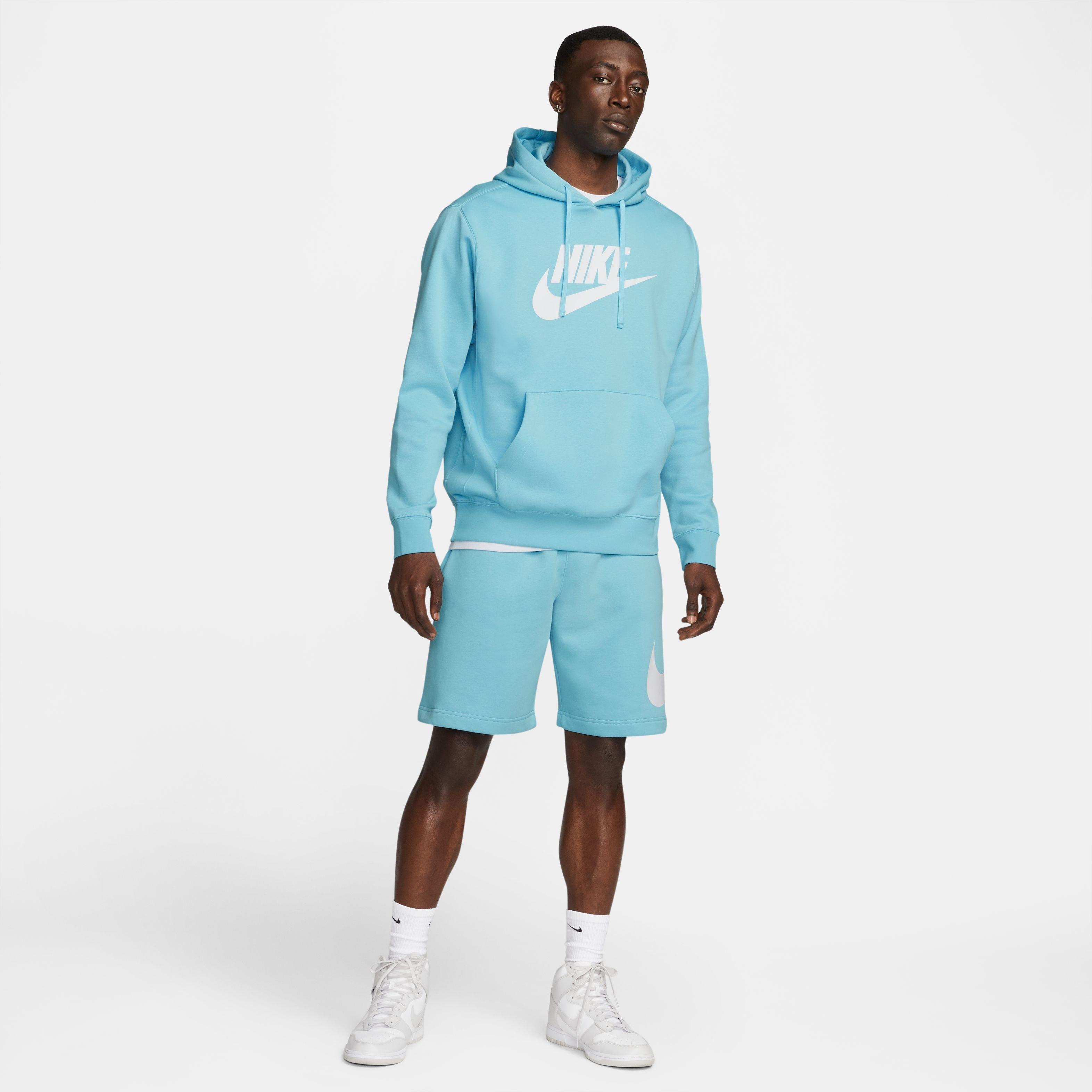 Nike Men\'s Sportswear Club Hibbett City Futura Hoodie-Blue | - Fleece Gear Pullover