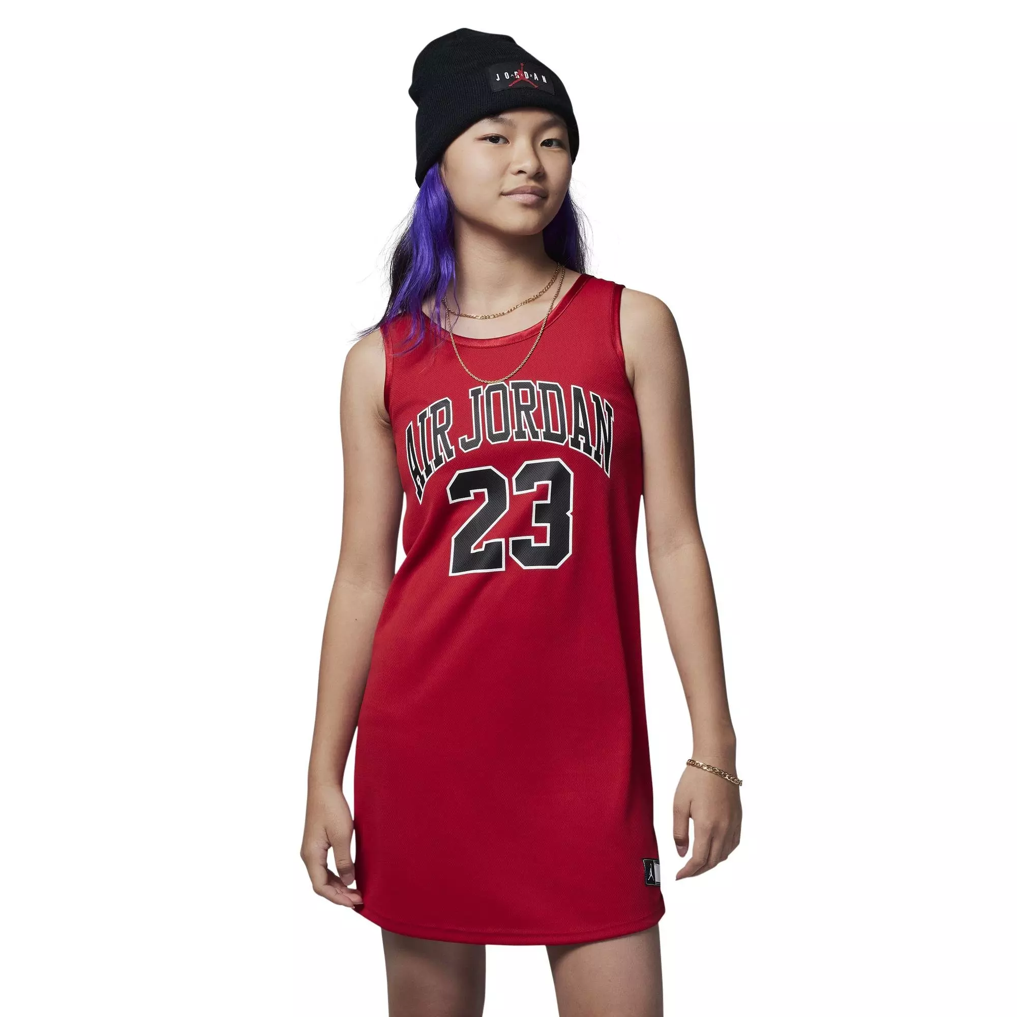 Jordan Big Girls' HBR Jersey Dress - RED
