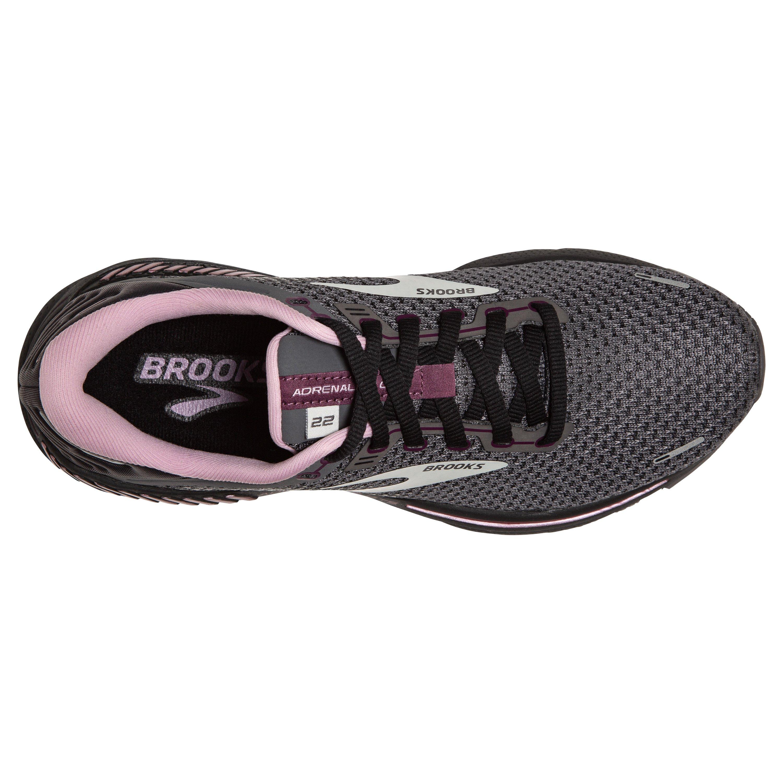 Brooks Adrenaline GTS 22 Wide "Pearl/Black/Metallic" Women's Running Shoe - BLACK/PURPLE Thumbnail View 5