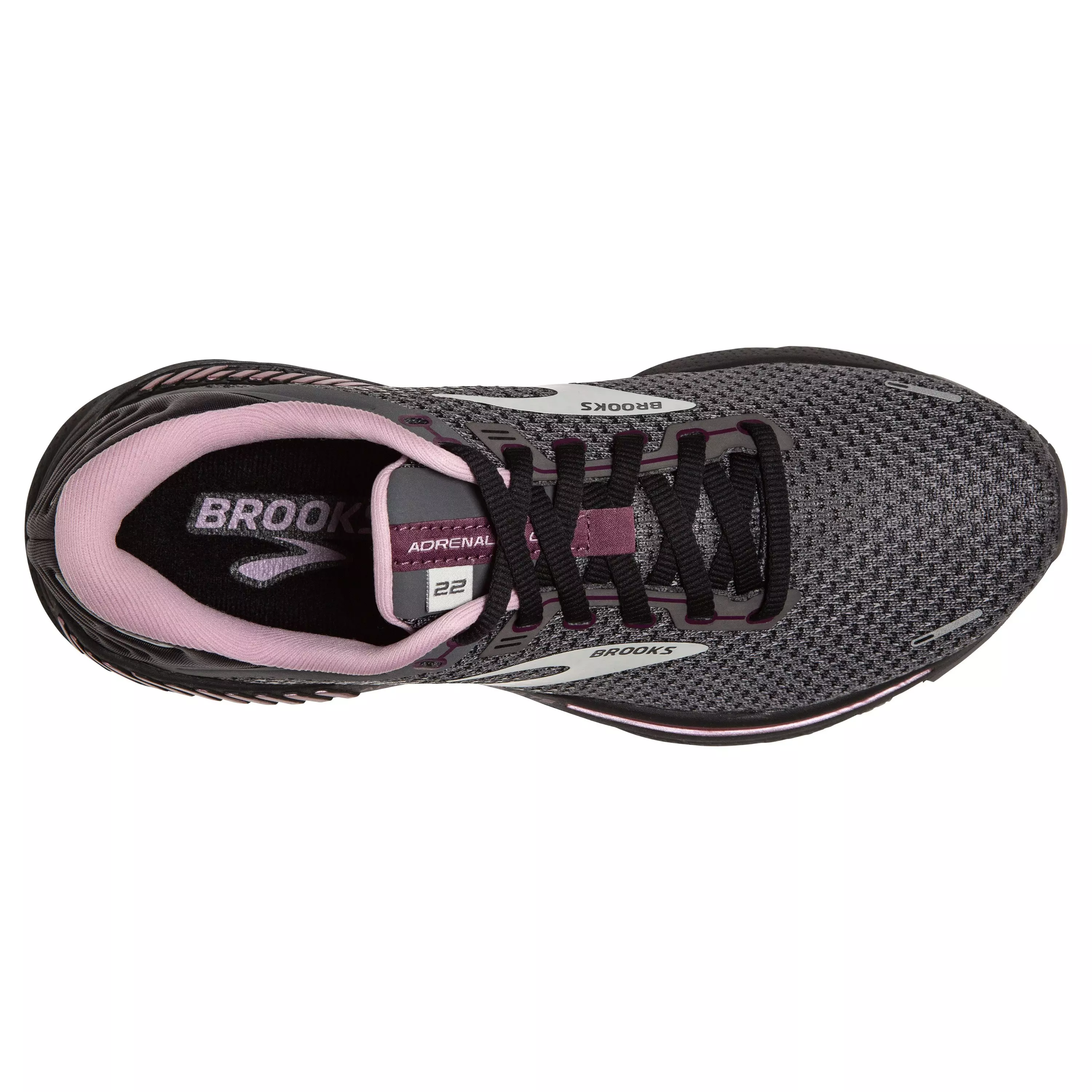 Brooks Adrenaline GTS 22 Wide "Pearl/Black/Metallic" Women's Running Shoe - BLACK/PURPLE