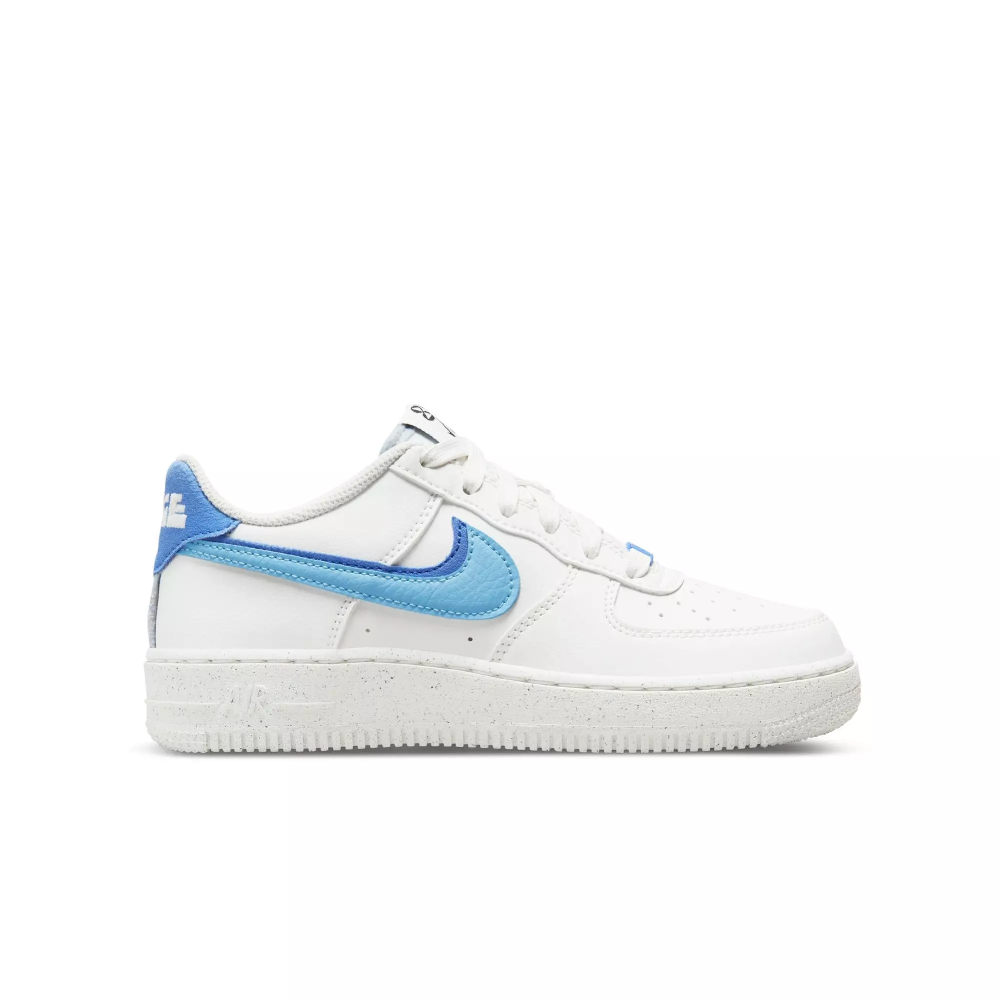 Nike Air Force 1 LV8 "Sail/Blue Chill/Medium Blue/Black" Grade School Boys' Shoe - WHITE/BLUE