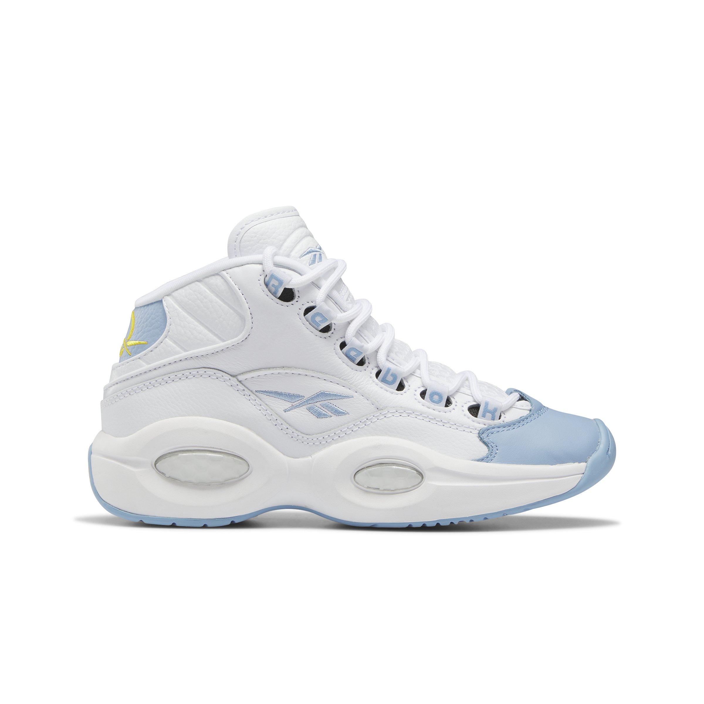 New Reebok Question Mid Basketball Shoes Athletic Allen Iverson #3  White-Blue 🔥