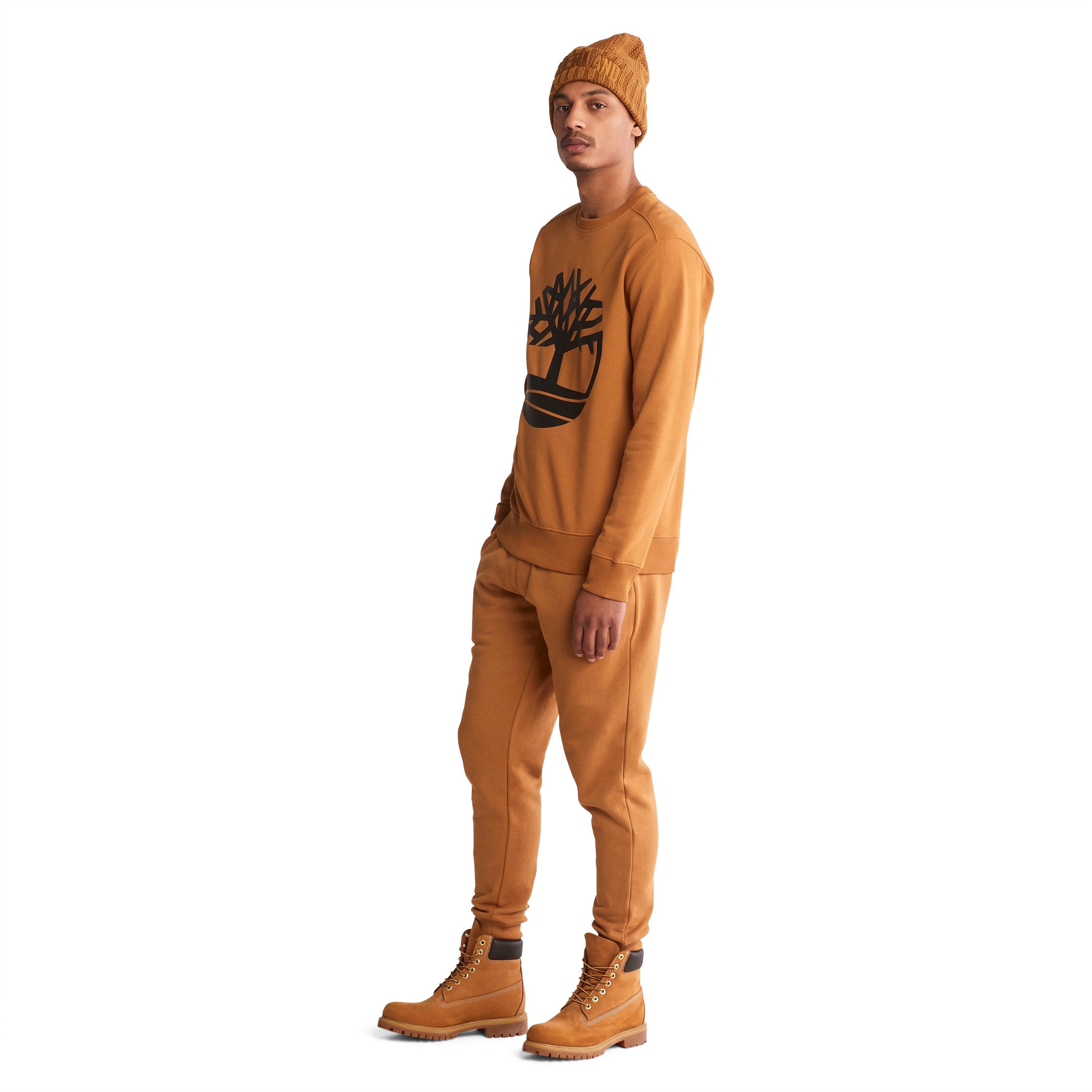 Timberland Core Tree Logo Crew Neck Long Sleeve Men's Wheat Tee