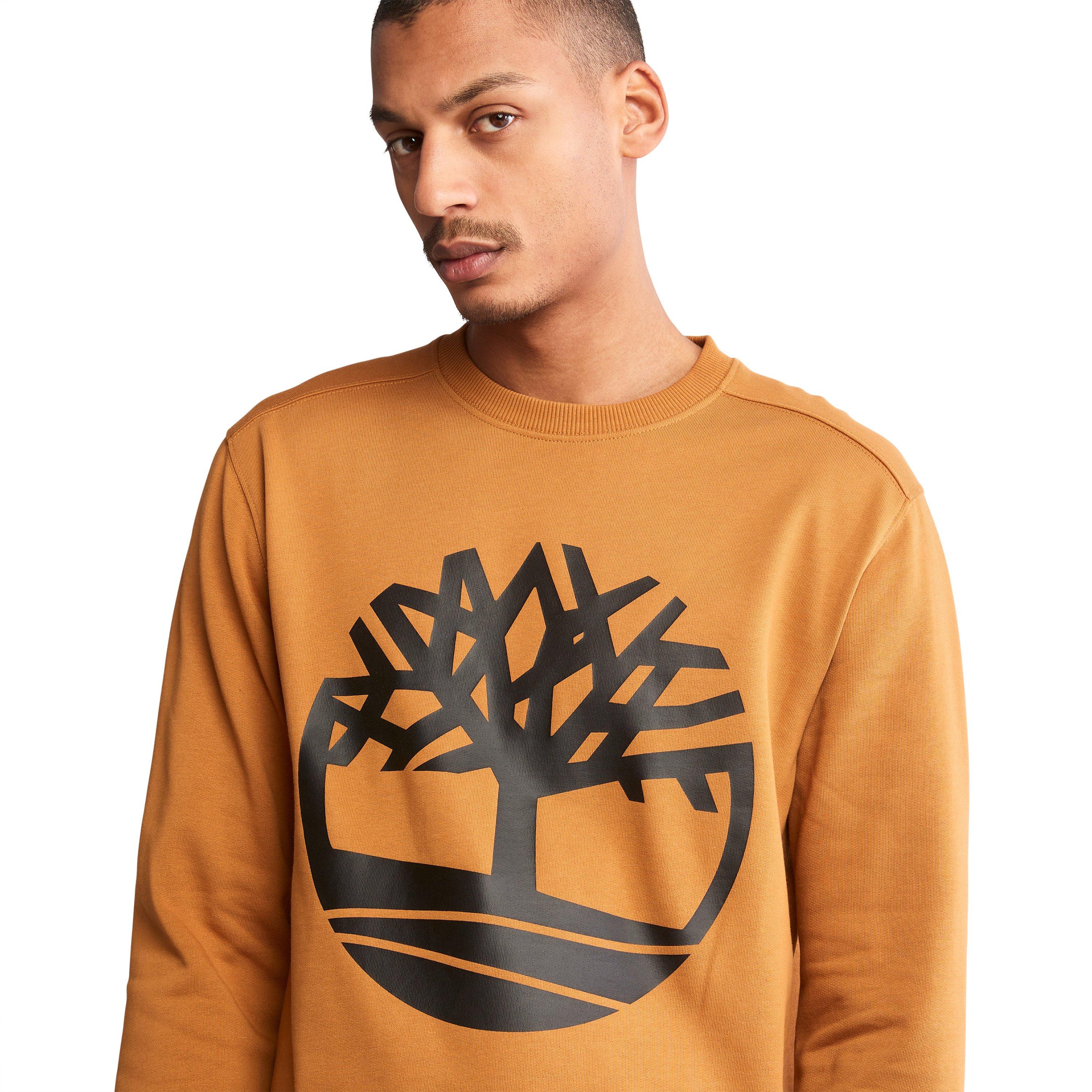 Timberland Core Tree Logo Crew Neck Long Sleeve Men's Wheat Tee