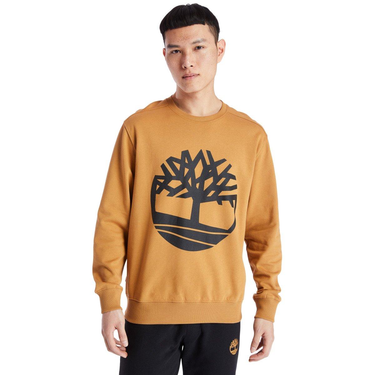 Timberland Core Tree Logo Crew Neck Long Sleeve Men's Wheat Tee