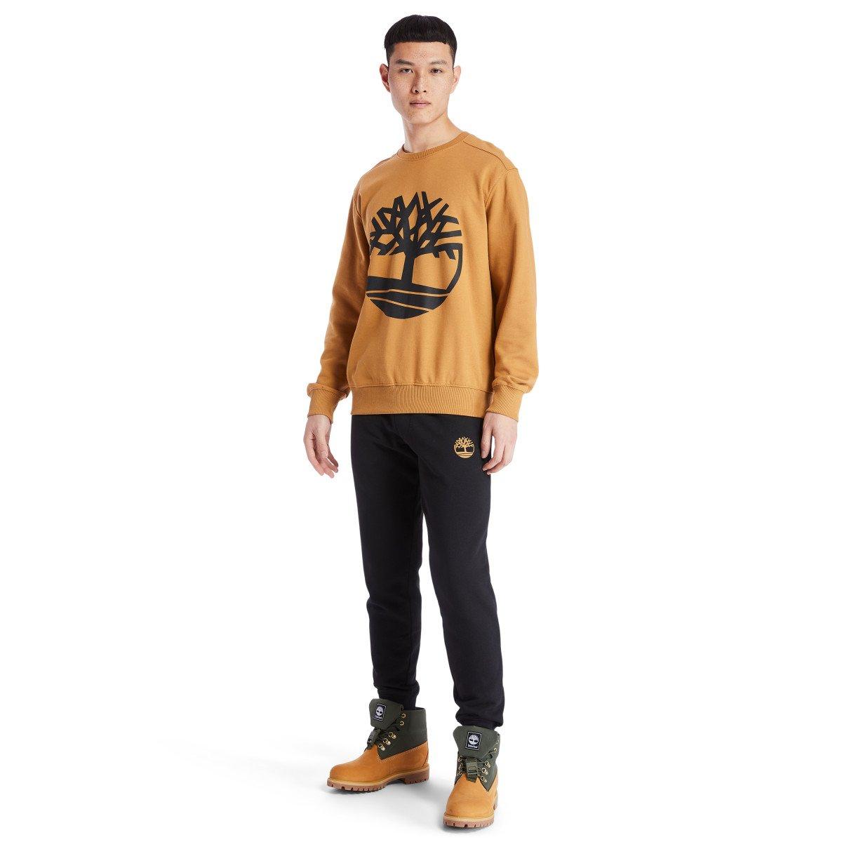 Timberland Core Tree Logo Crew Neck Long Sleeve Men's Wheat Tee