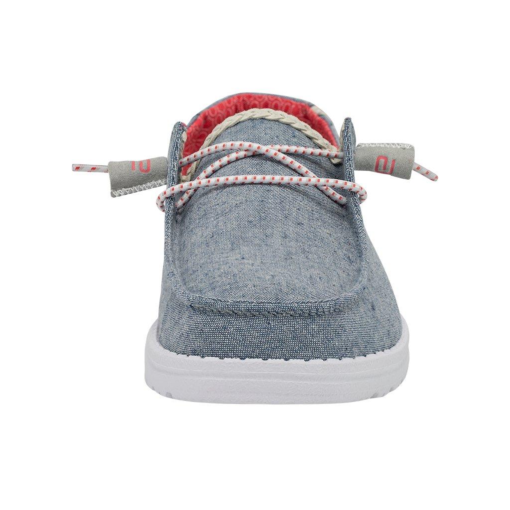 Hey Dude Wendy Chambray Braid Indigo Sneaker Slip On Women's Sizes