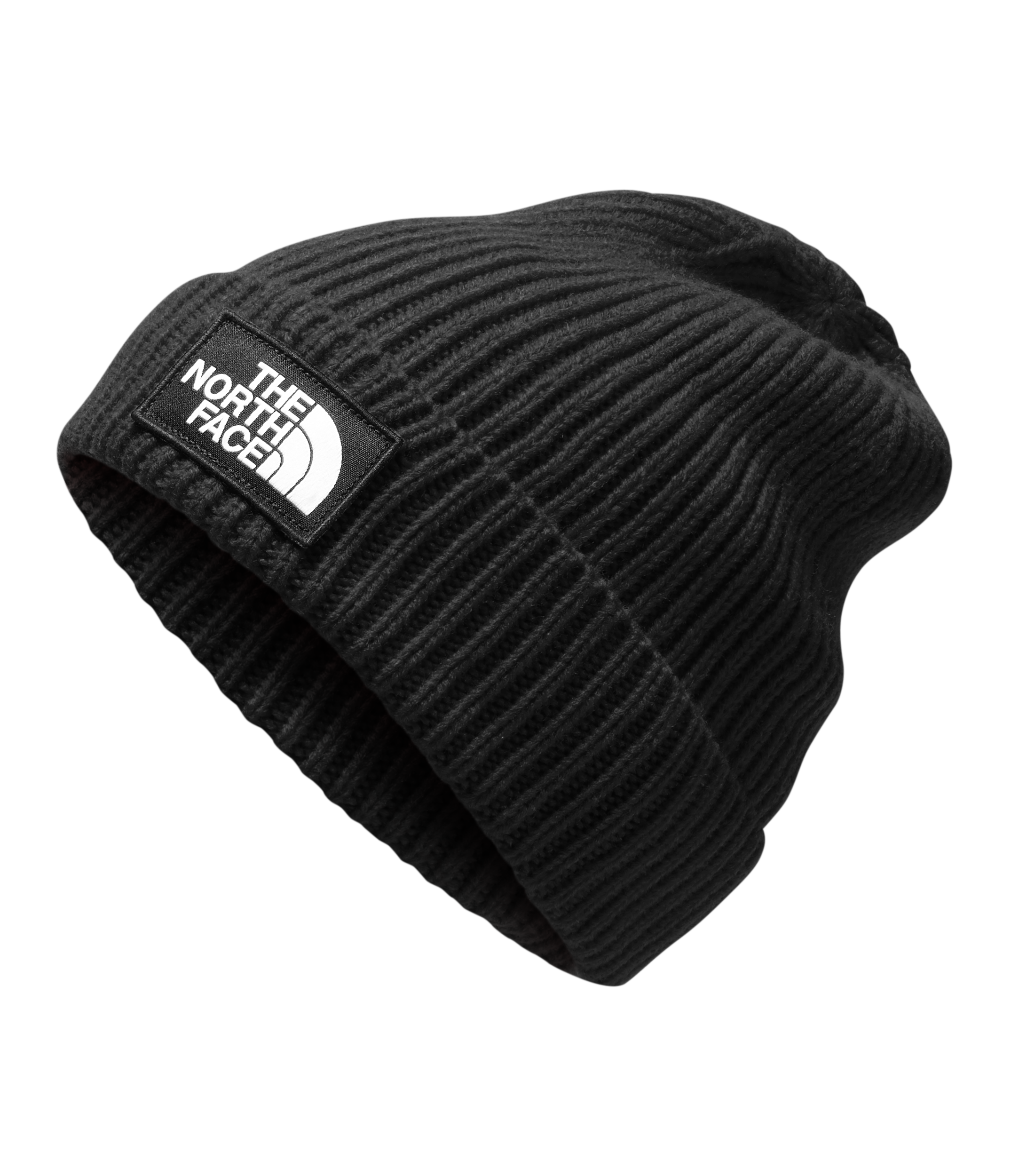 The North Face Logo Boxed Cuff Beanie-Black - BLACK Thumbnail View 1