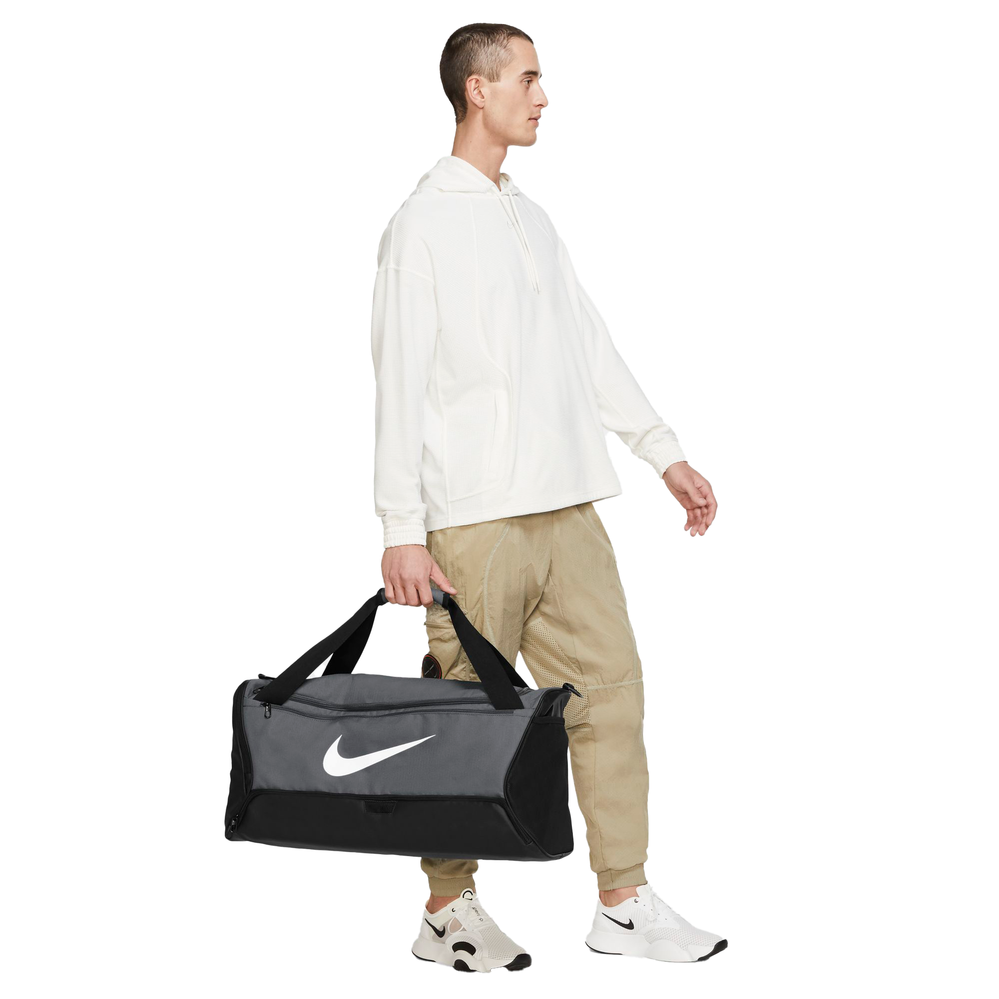 Nike Brasilla 9.5 Training Duffel Medium Grey/Black Bag
