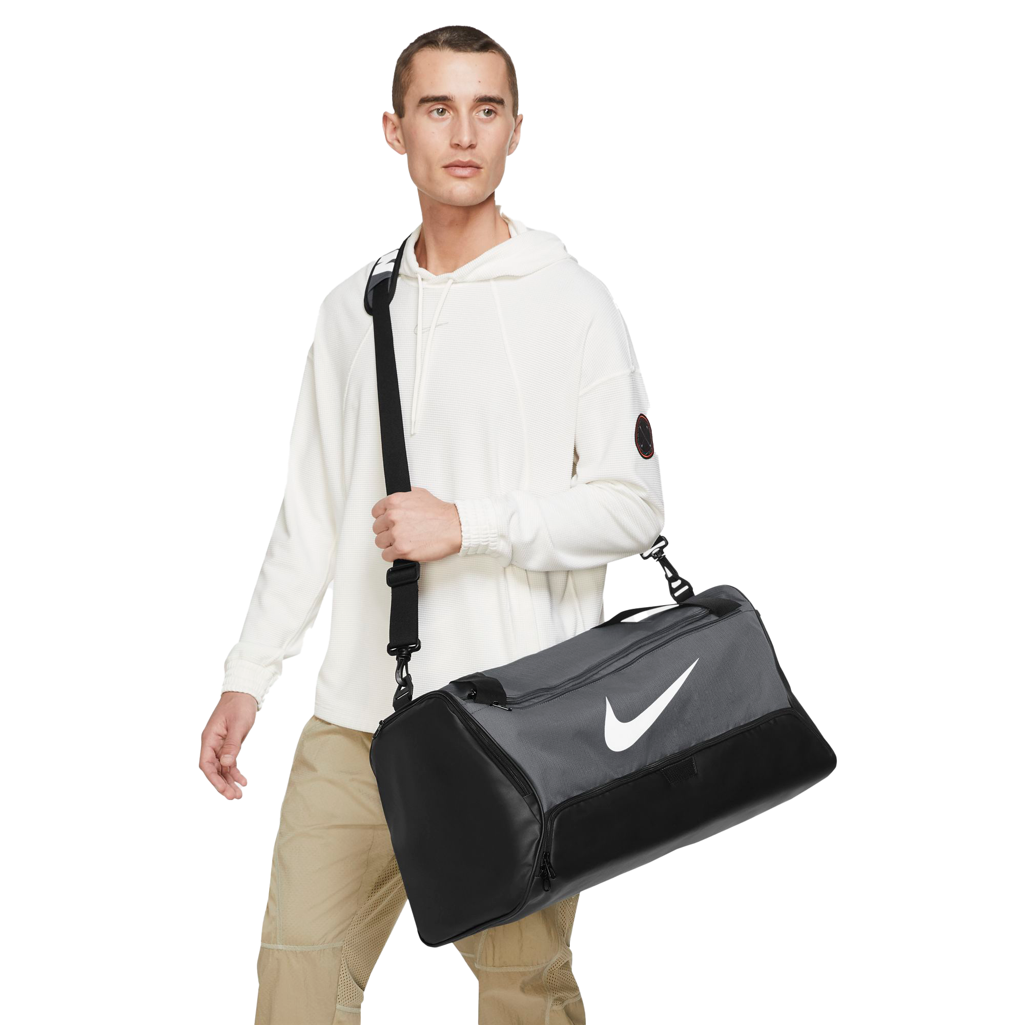 Nike Brasilla 9.5 Training Duffel Medium Grey/Black Bag
